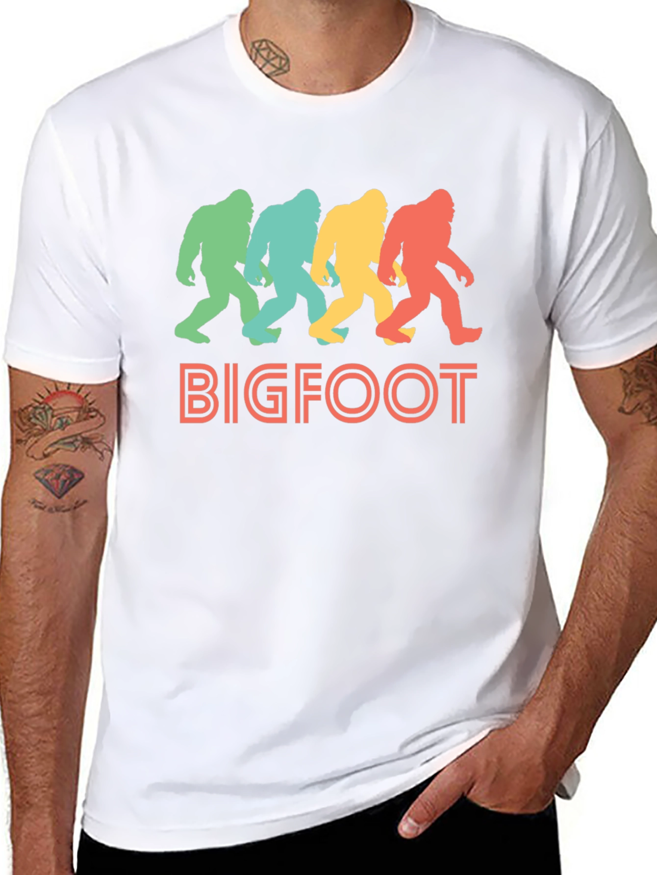Retro Bigfoot T-Shirt - Sasquatch Silhouette Tee