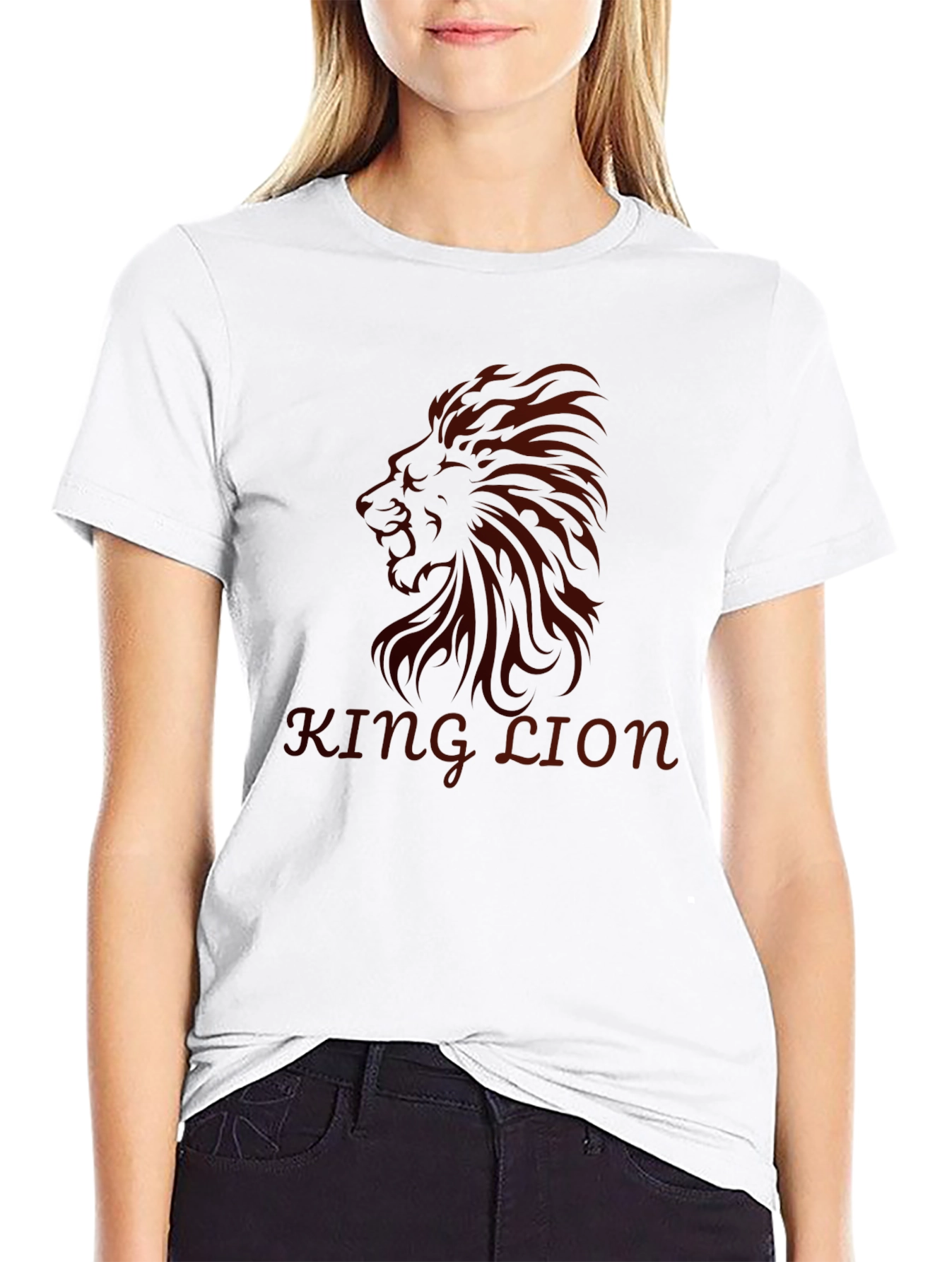 King Lion Black Graphic T-Shirt
