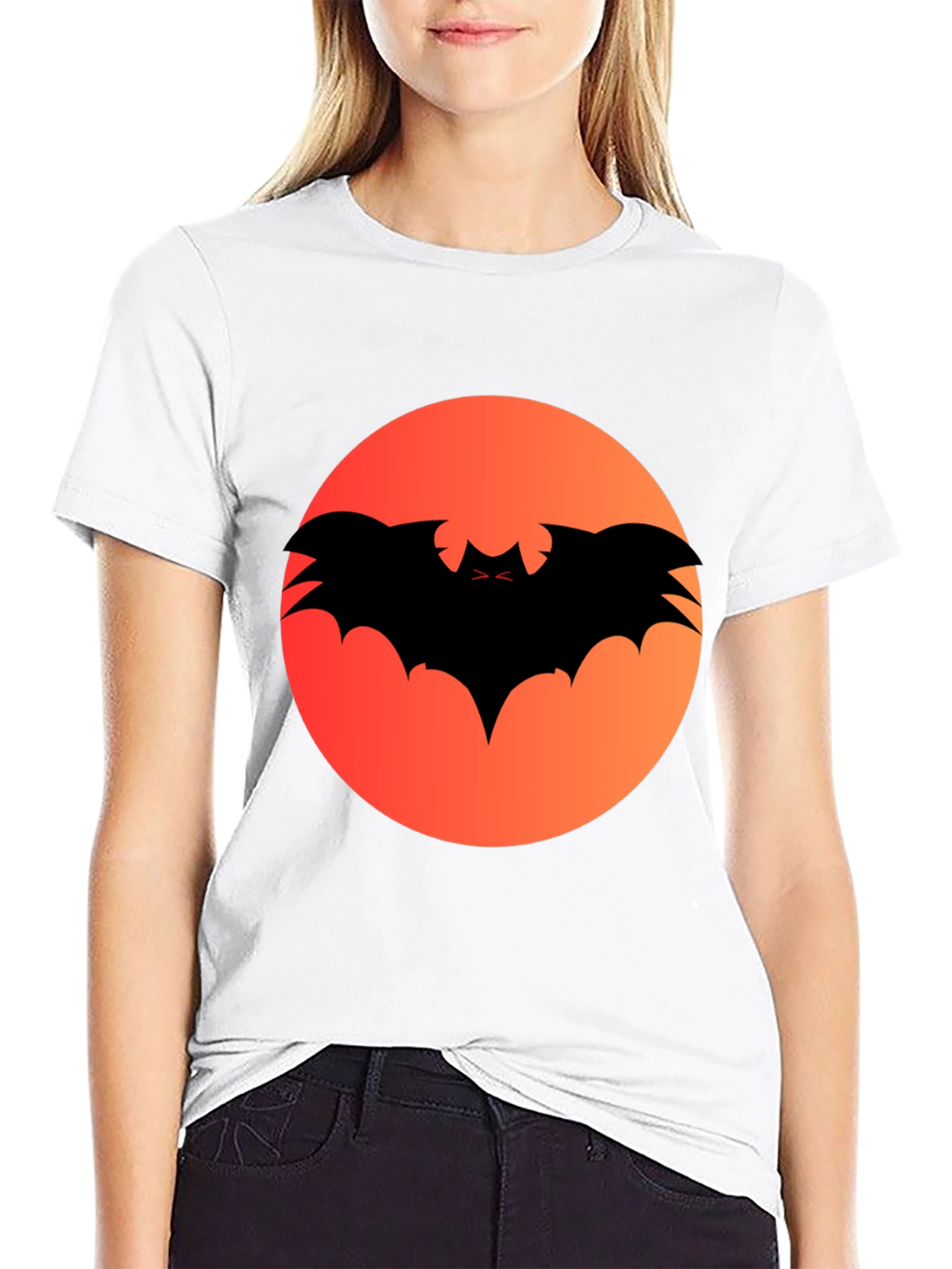 Halloween Bat Silhouette Graphic Tee