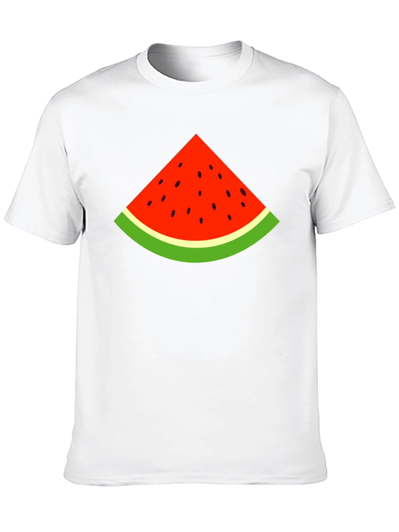 Watermelon Slice Graphic Tee - Black Cotton T-Shirt