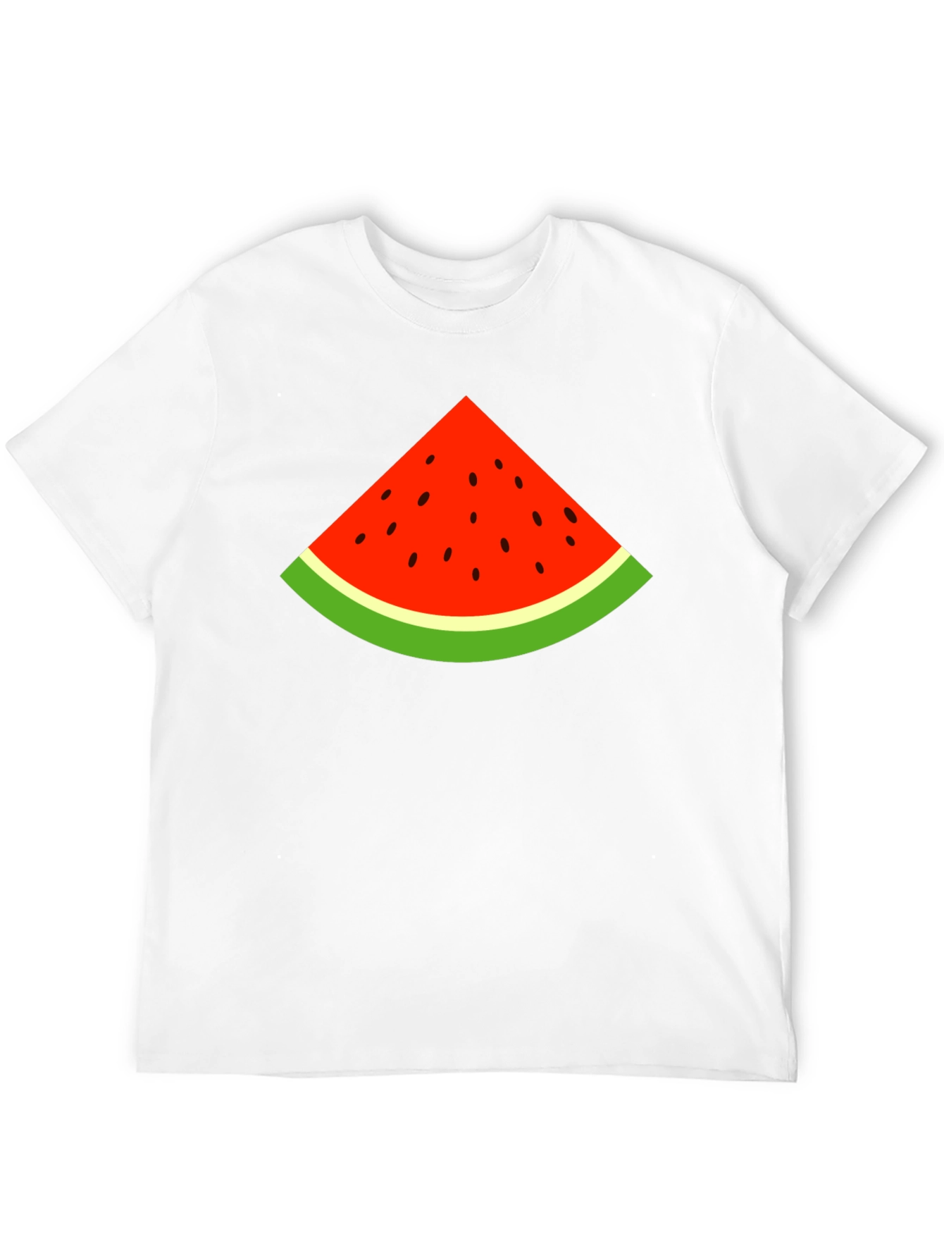 Watermelon Slice Graphic Tee - Black Cotton T-Shirt