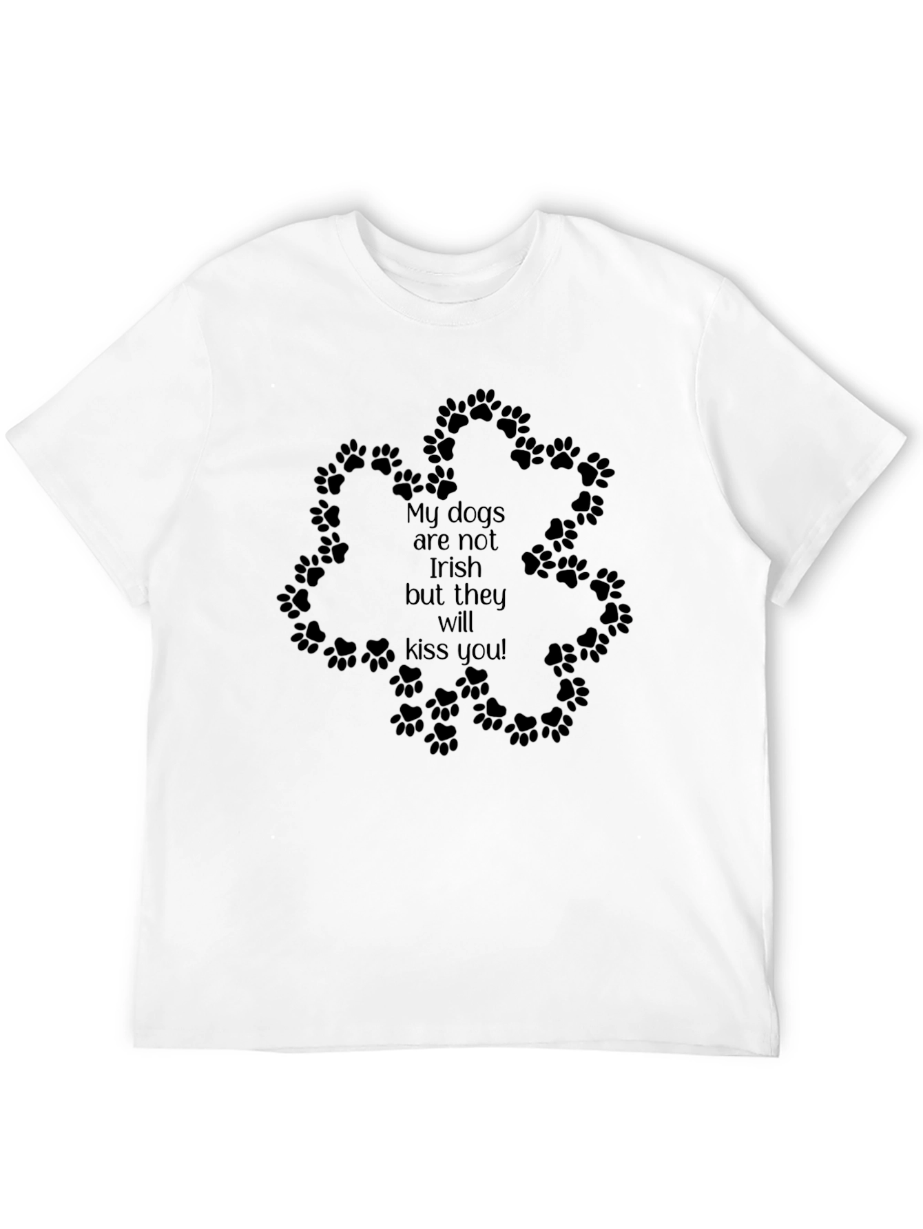 Irish Kiss Dog Paw T-Shirt - Black