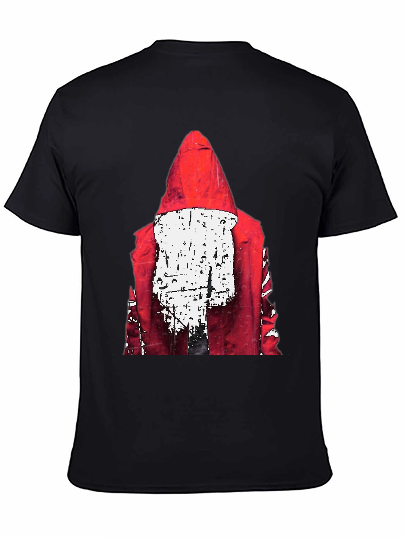 Red Hood Graphic Print Black T-Shirt