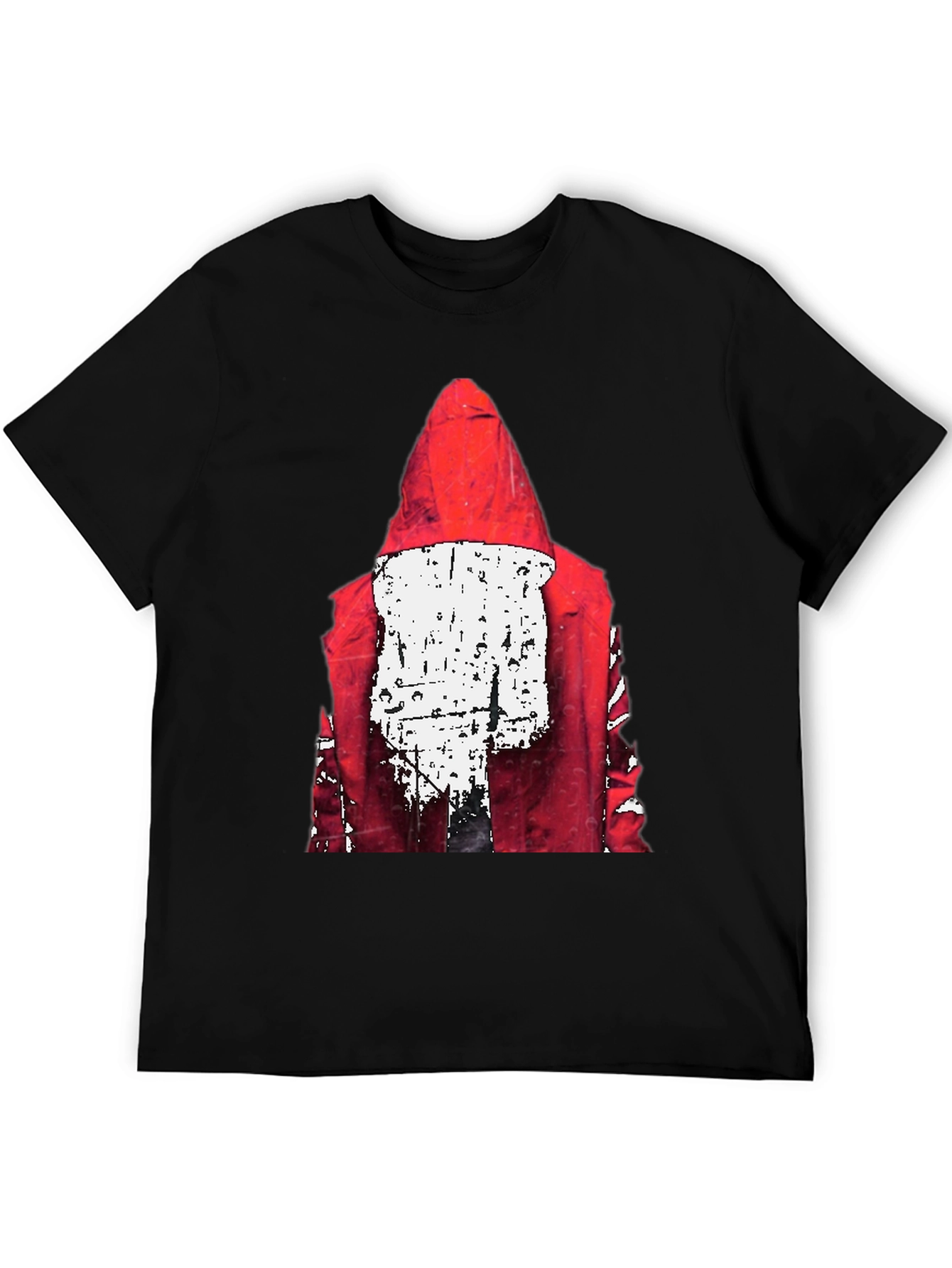 Red Hood Graphic Print Black T-Shirt