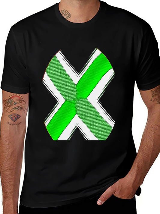 Green X Graphic Black T-Shirt