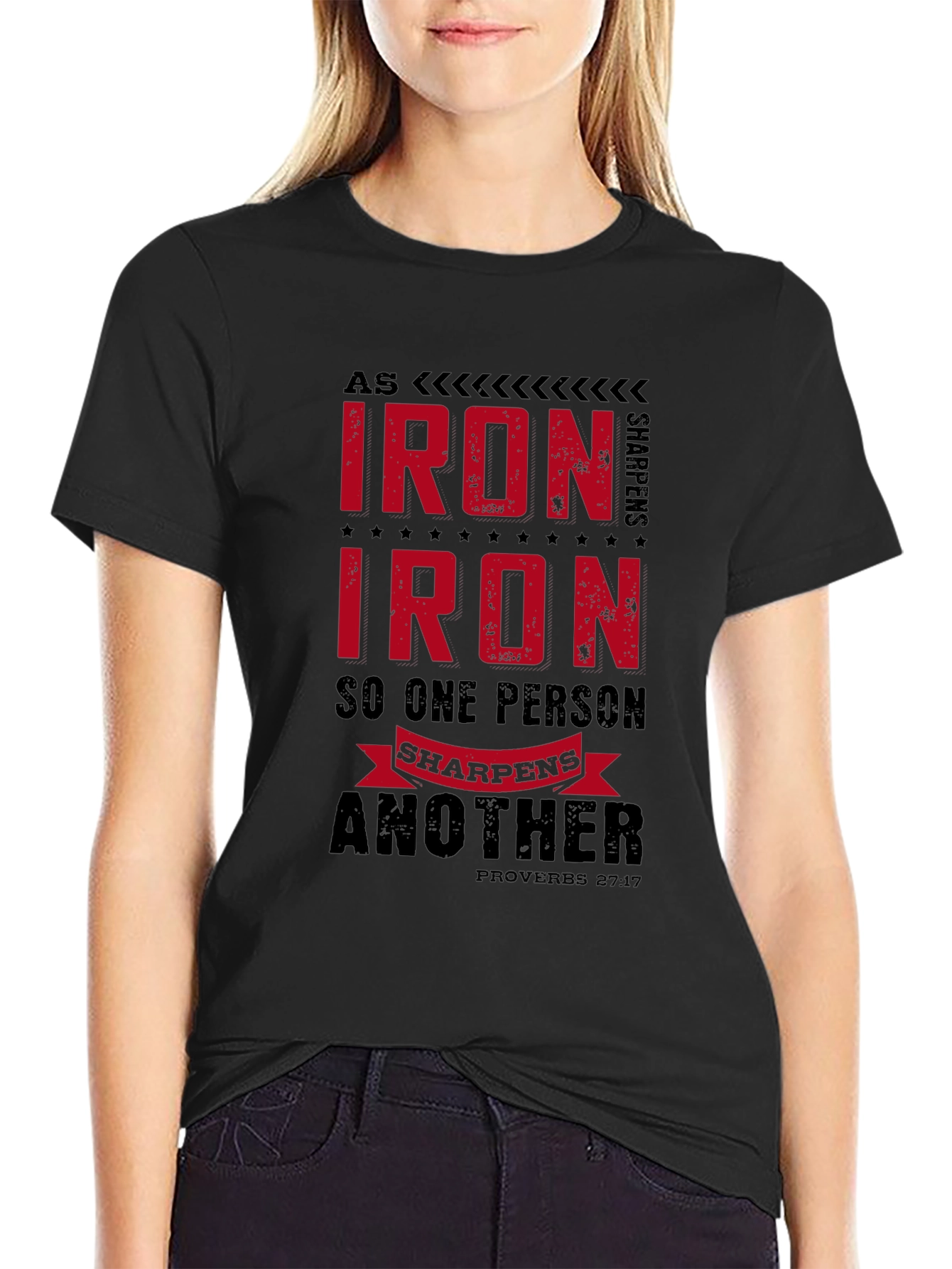 Iron Sharpens Iron T-Shirt - Proverbs Bible Verse
