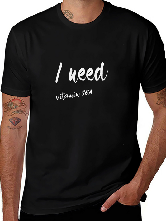I Need Vitamin Sea Black T-Shirt