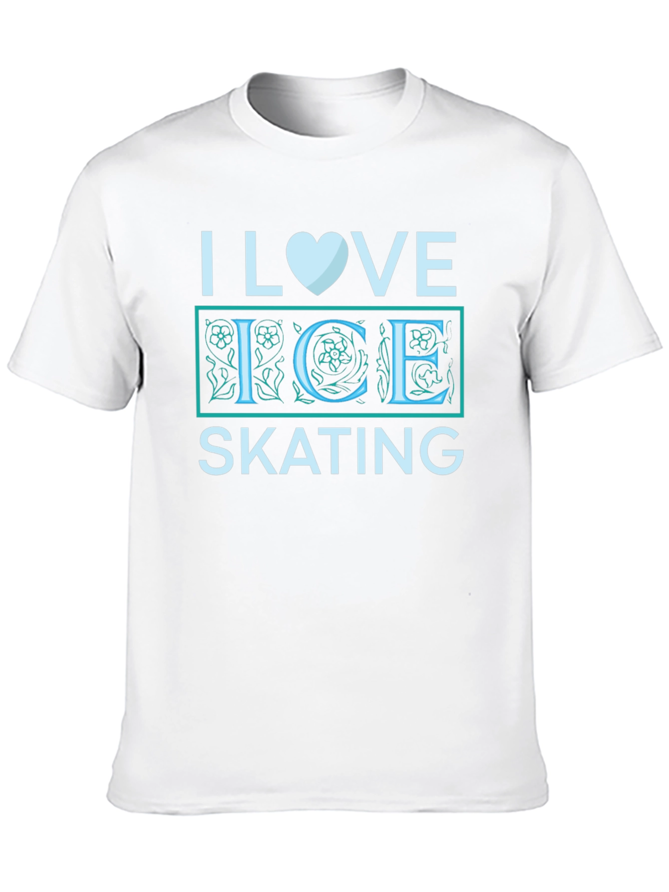 I Love Ice Skating Black Graphic Tee