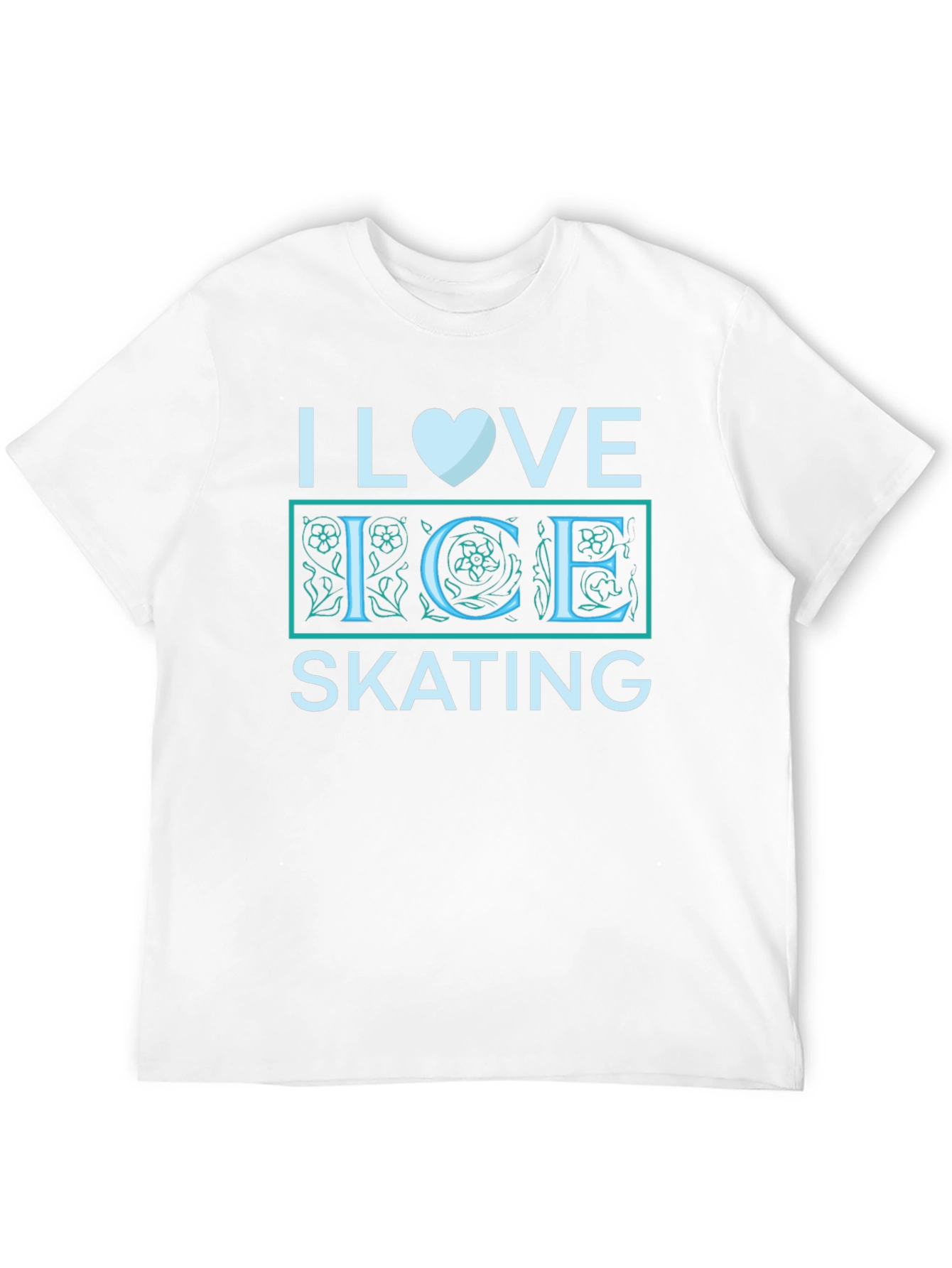 I Love Ice Skating Black Graphic Tee