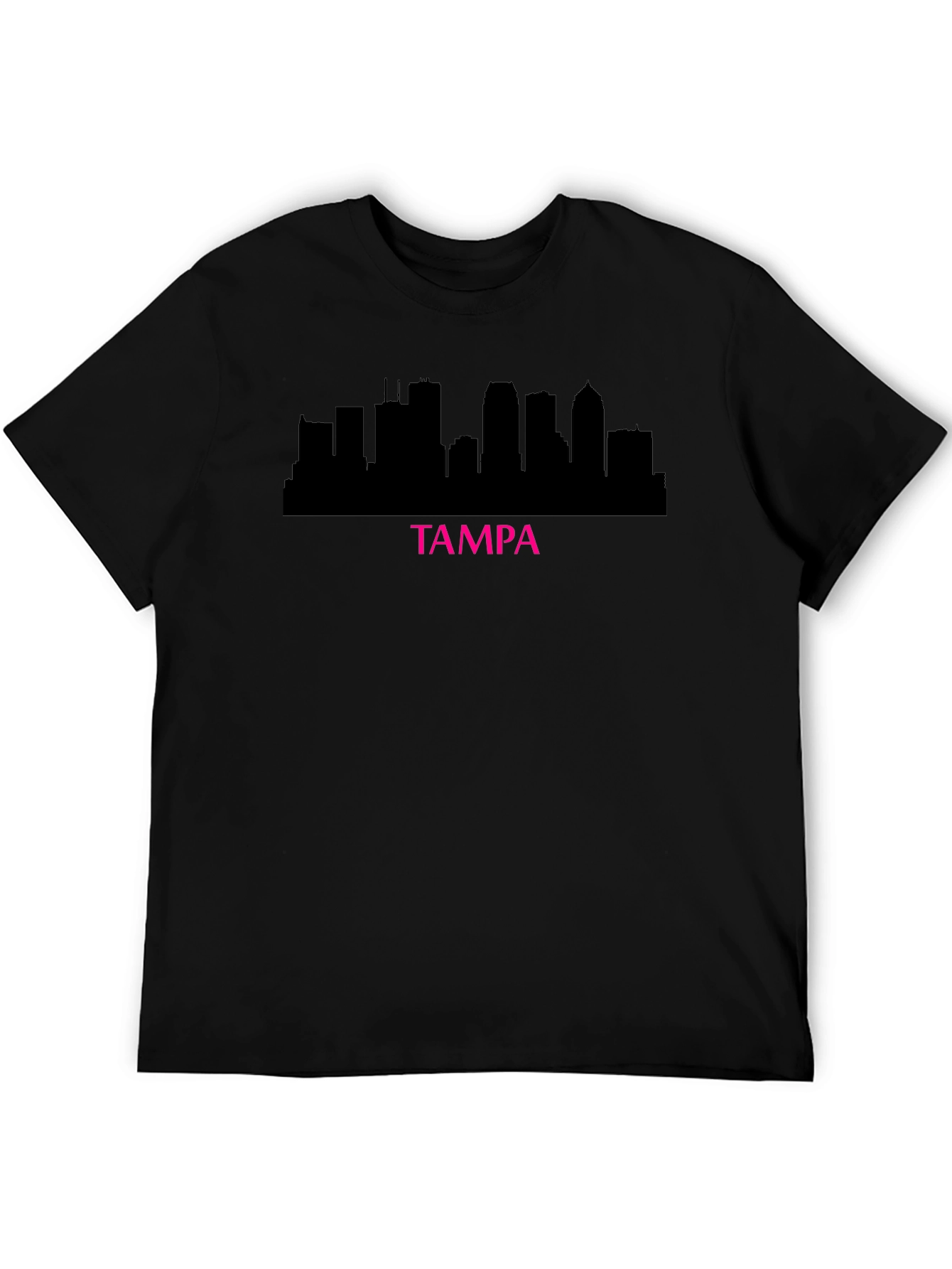 Tampa Skyline Graphic Tee - Black Cotton T-Shirt