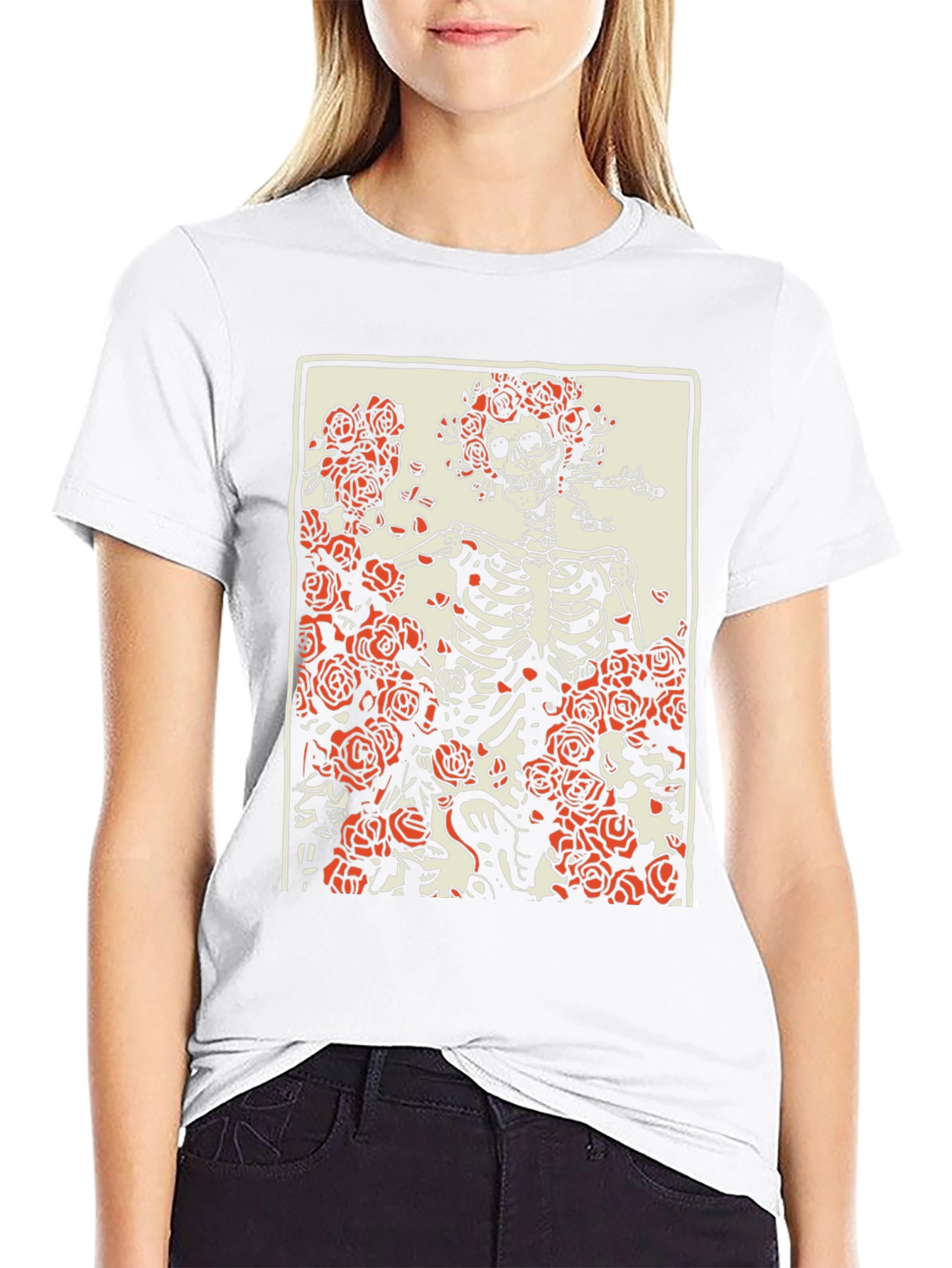 Grateful Dead Skeleton & Roses Graphic T-Shirt