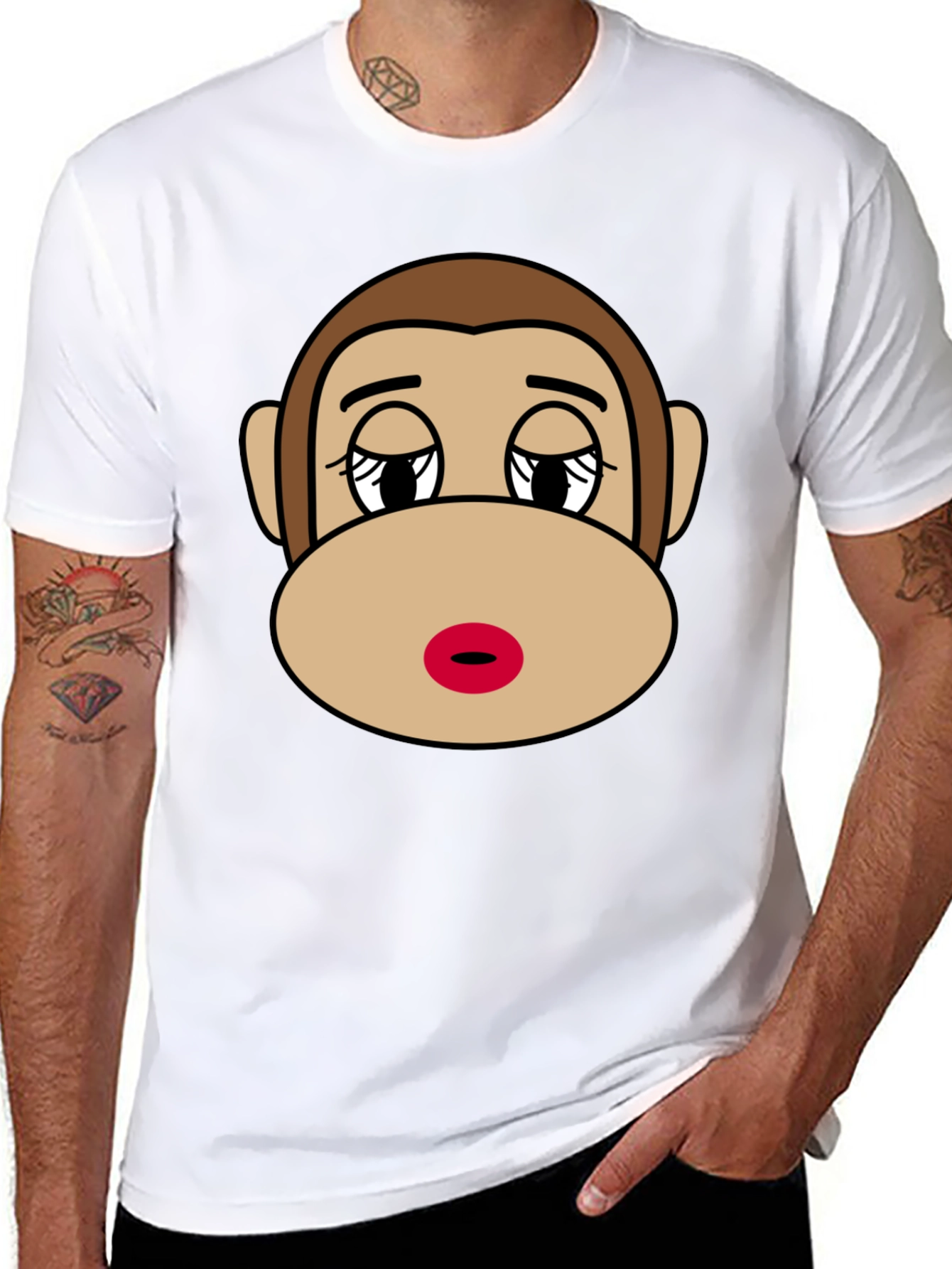 Funny Sock Monkey Graphic T-Shirt - Unisex Black Tee