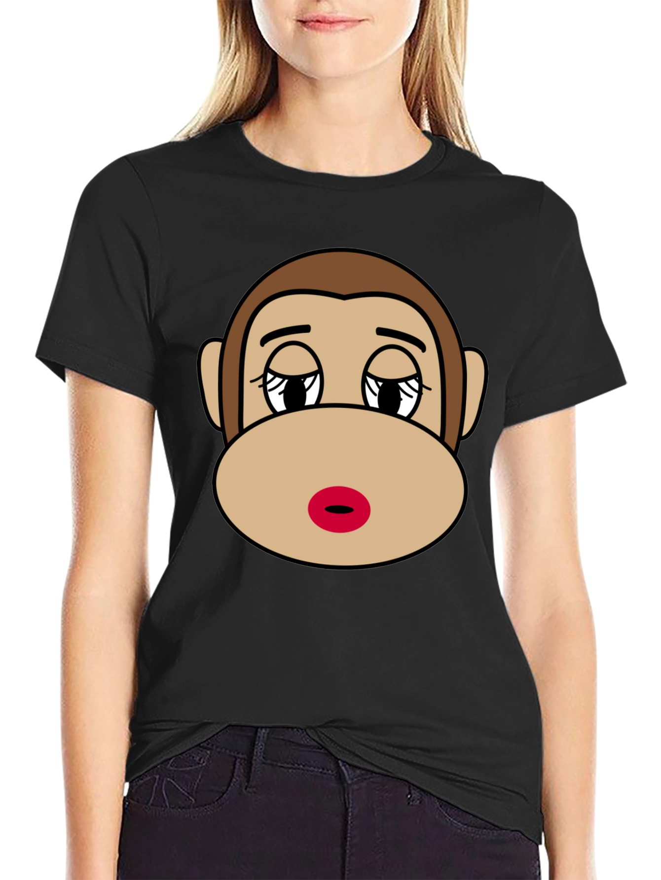 Funny Sock Monkey Graphic T-Shirt - Unisex Black Tee