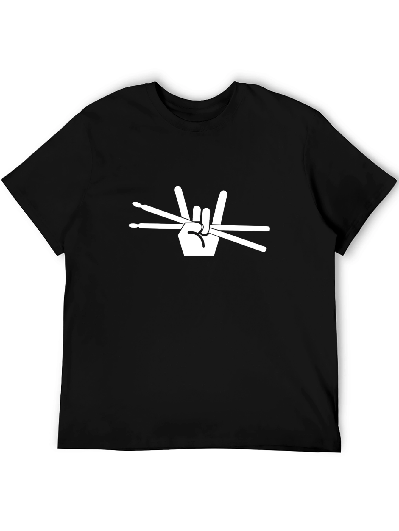 Rock On Drummer T-Shirt - Black Cotton Tee