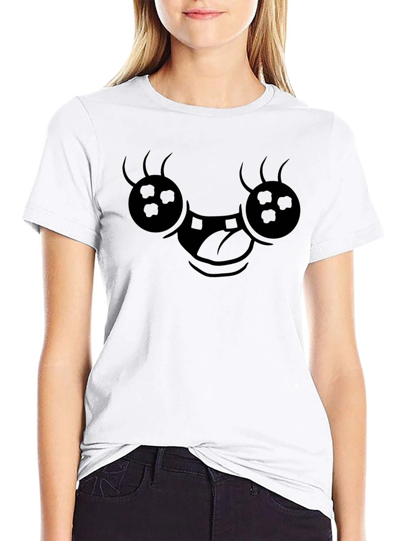 Funny Face Black Graphic T-Shirt