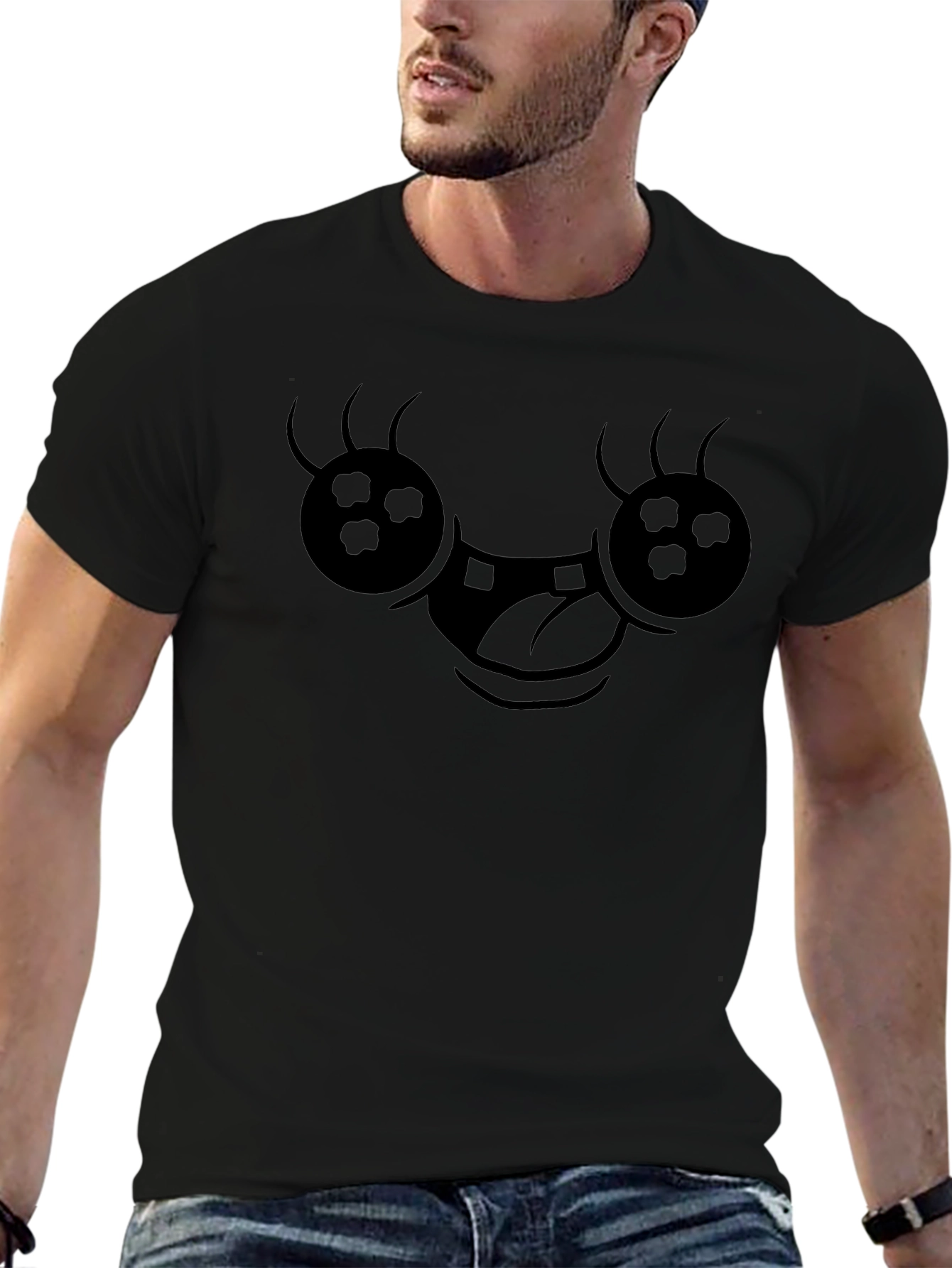 Funny Face Black Graphic T-Shirt
