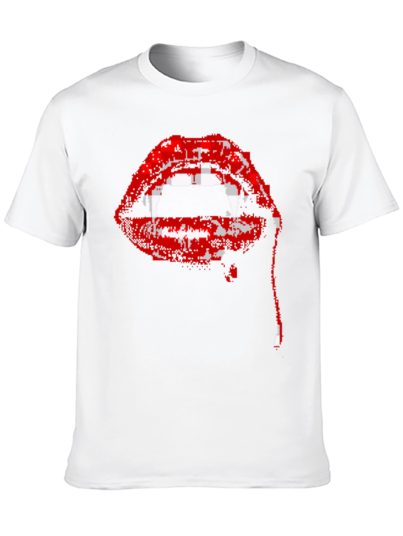 Pixel Vampire Lips Black T-Shirt