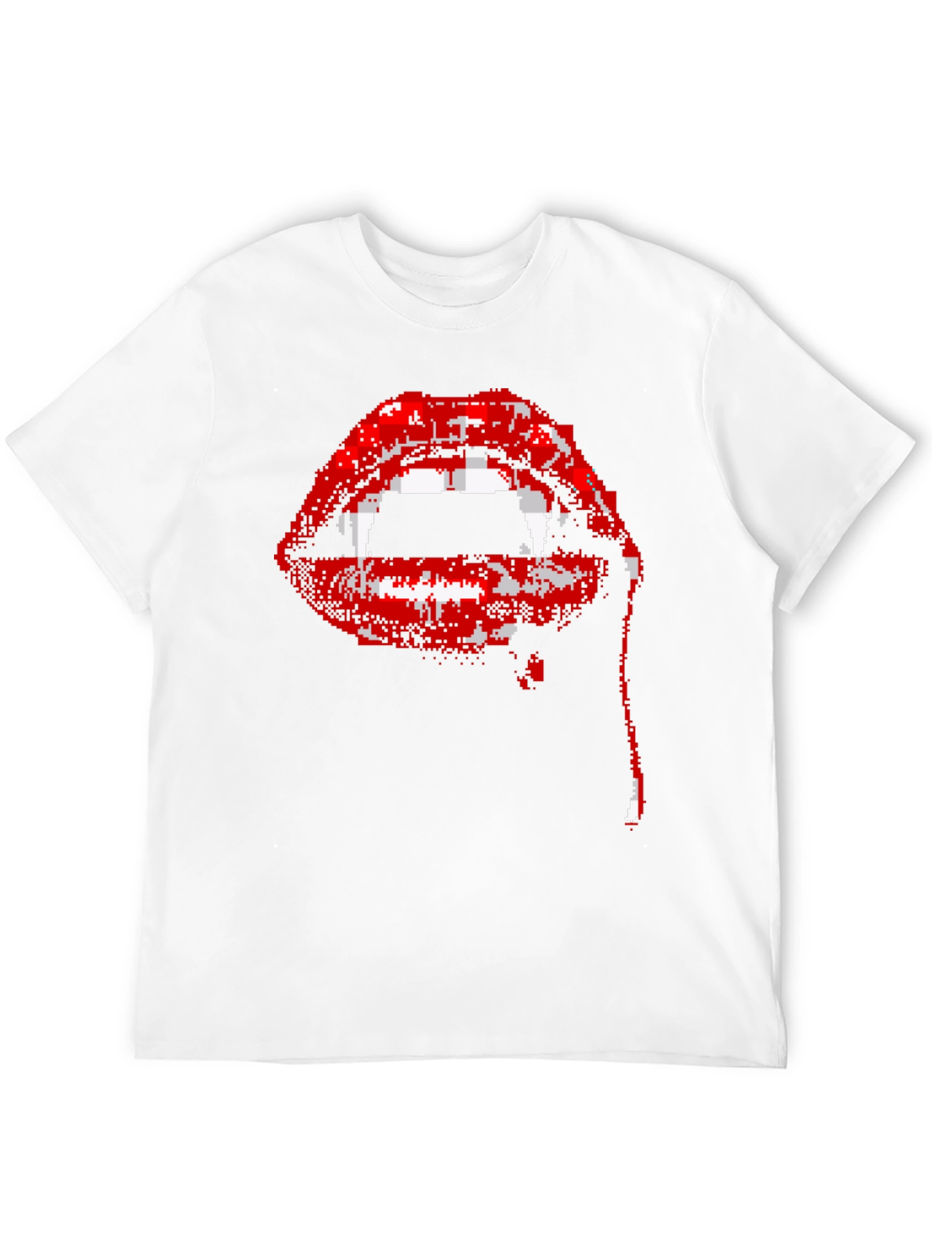 Pixel Vampire Lips Black T-Shirt