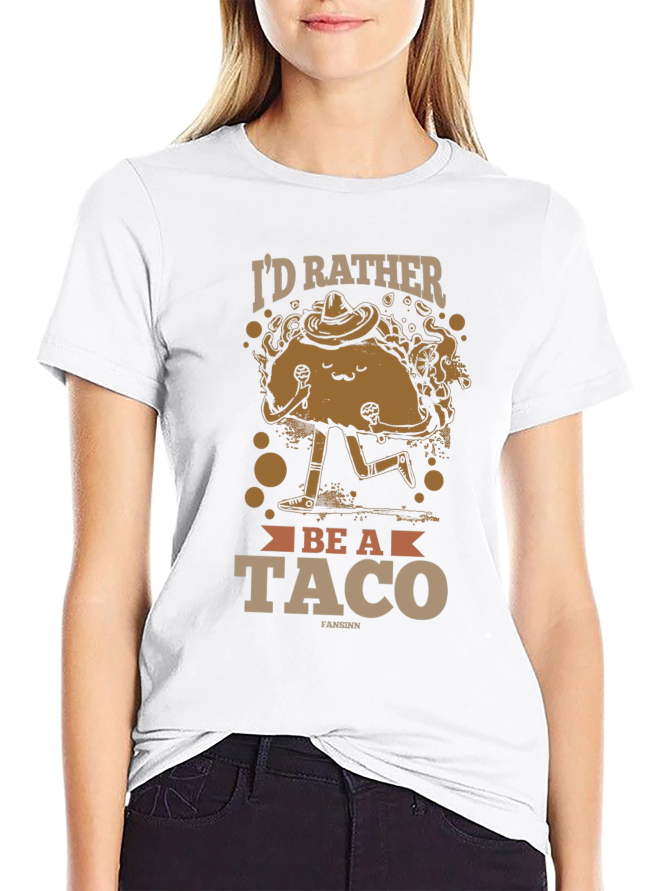 Id Rather Be A Taco T-Shirt - Novelty Design