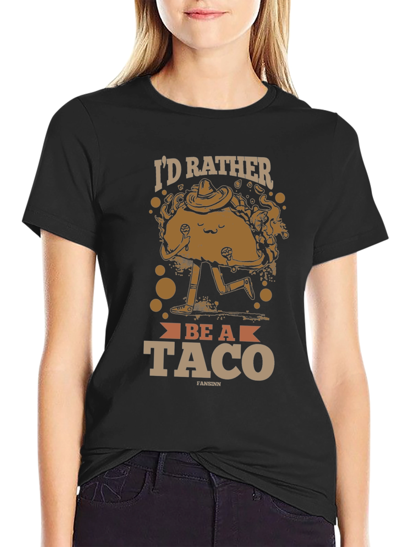 Id Rather Be A Taco T-Shirt - Novelty Design