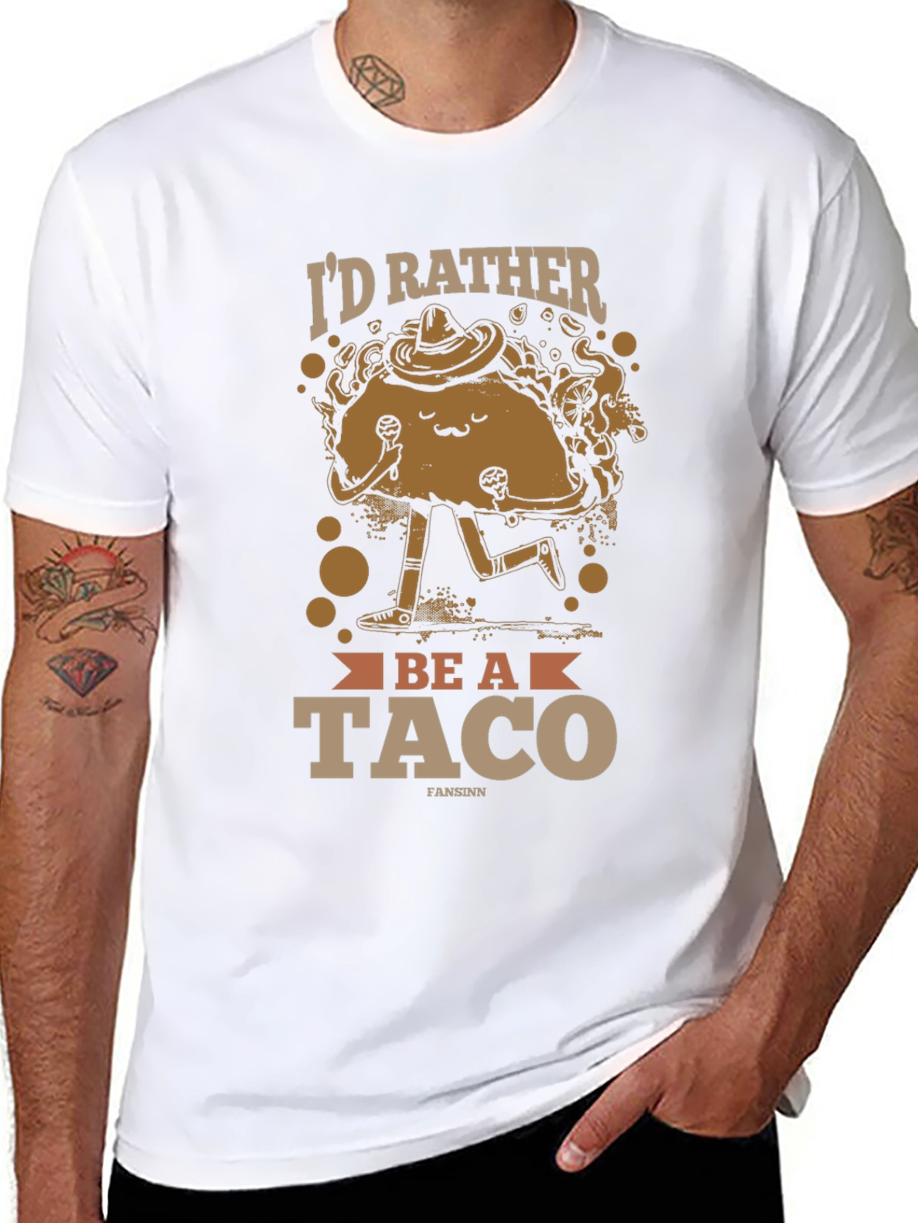 Id Rather Be A Taco T-Shirt - Novelty Design