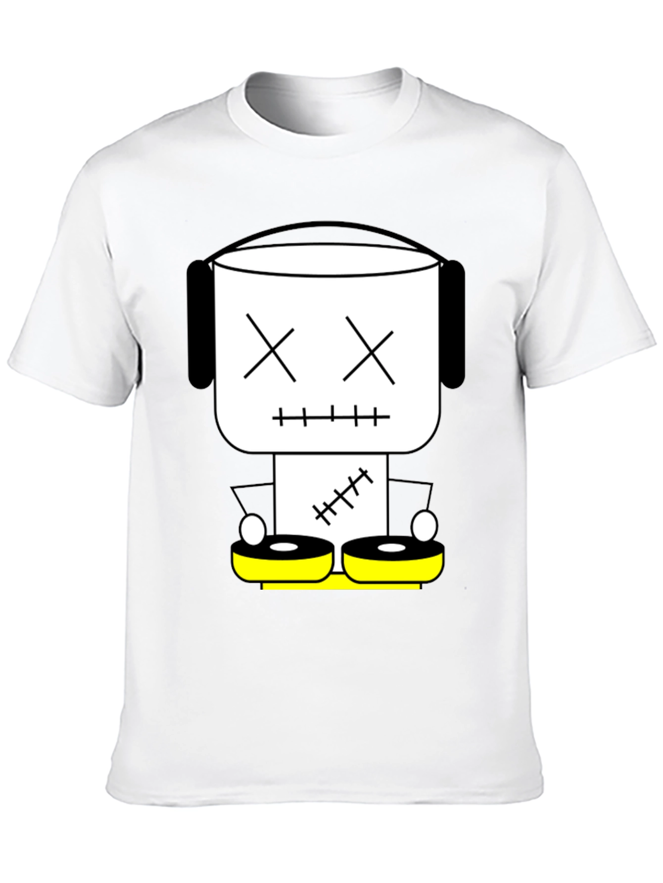 DJ Robot Graphic Tee - Black Cotton T-Shirt