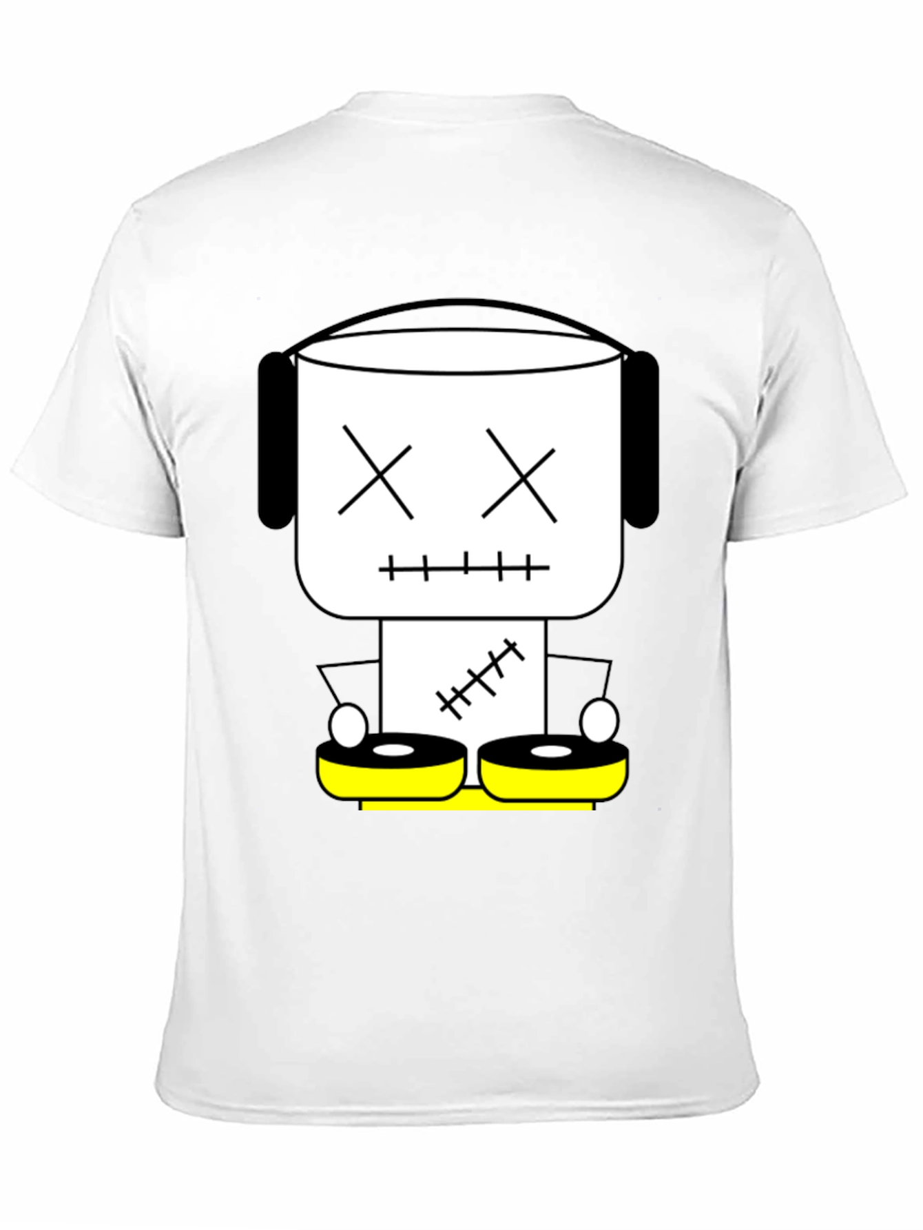 DJ Robot Graphic Tee - Black Cotton T-Shirt