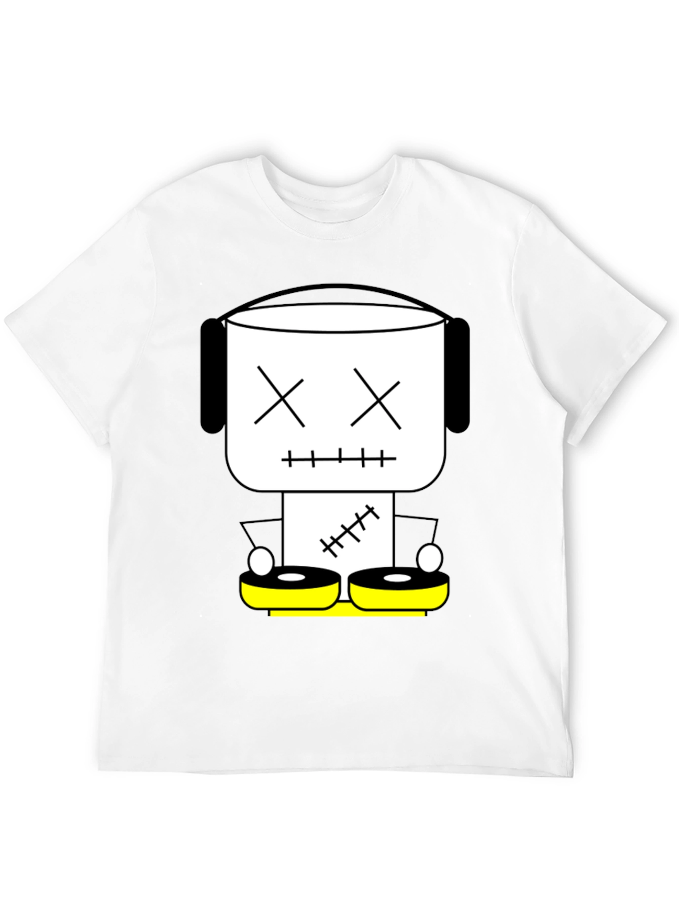 DJ Robot Graphic Tee - Black Cotton T-Shirt