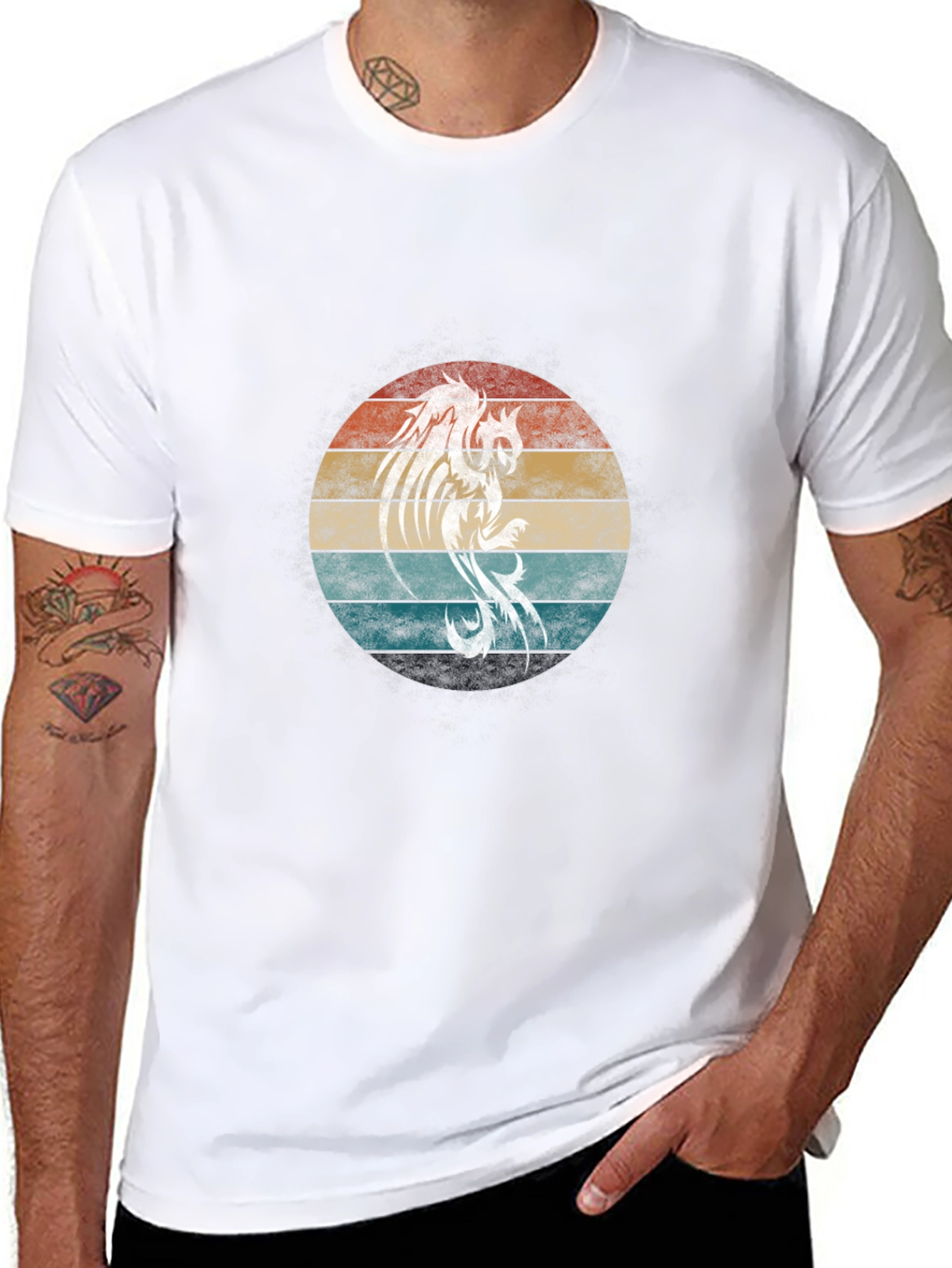 Retro Phoenix Graphic Tee - Black