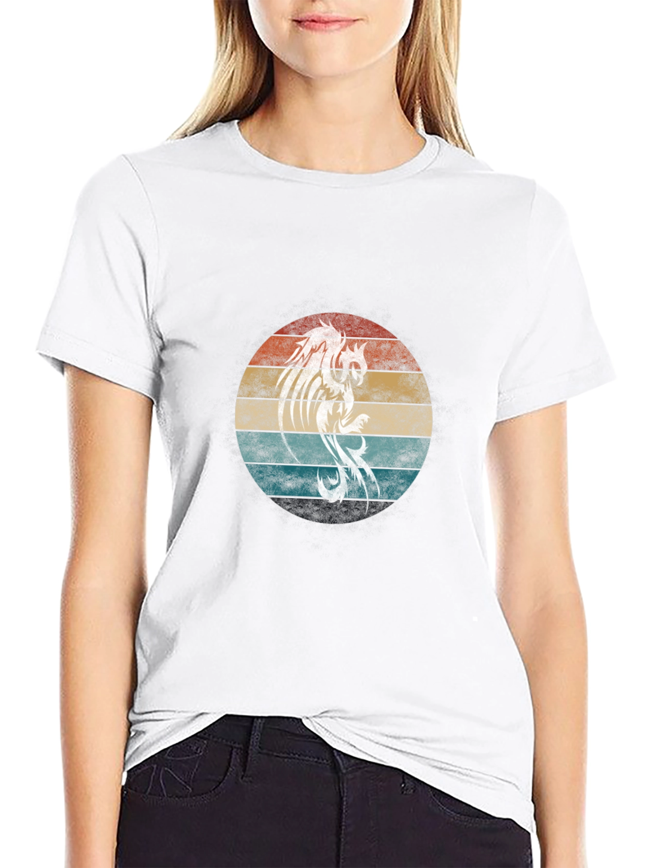 Retro Phoenix Graphic Tee - Black