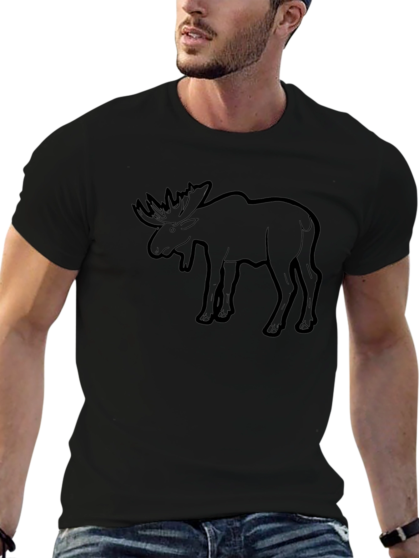 Moose Graphic Print T-Shirt