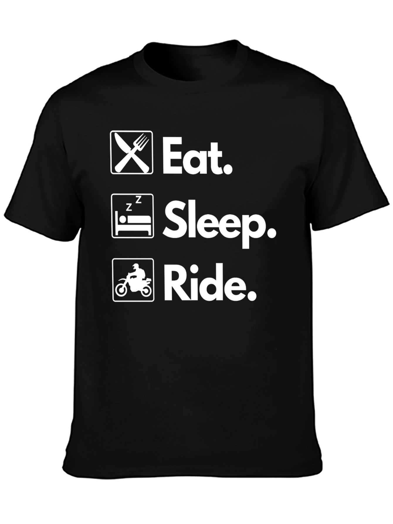 Eat Sleep Ride Black Graphic Tee