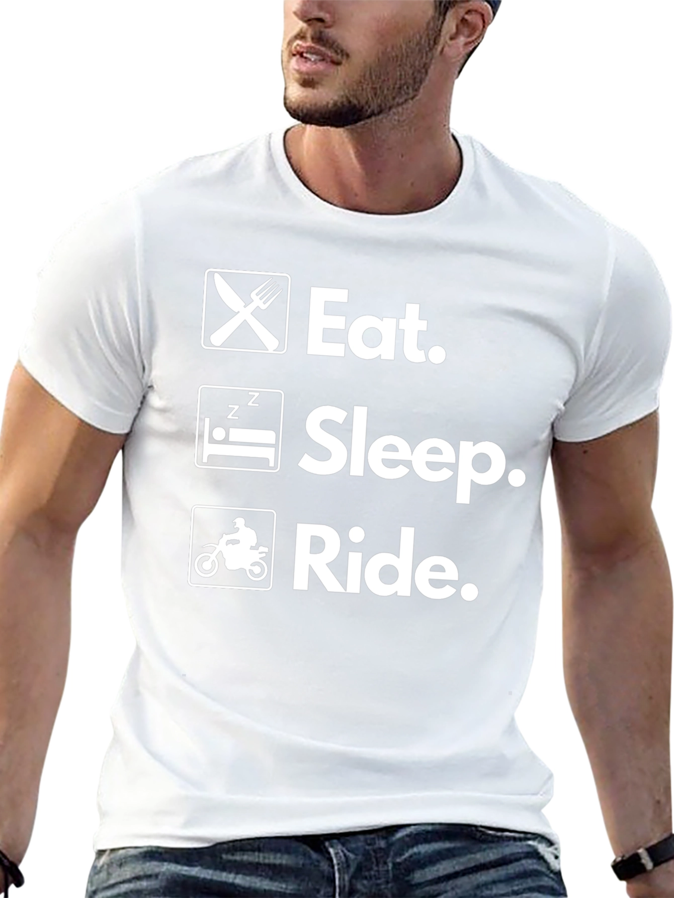 Eat Sleep Ride Black Graphic Tee