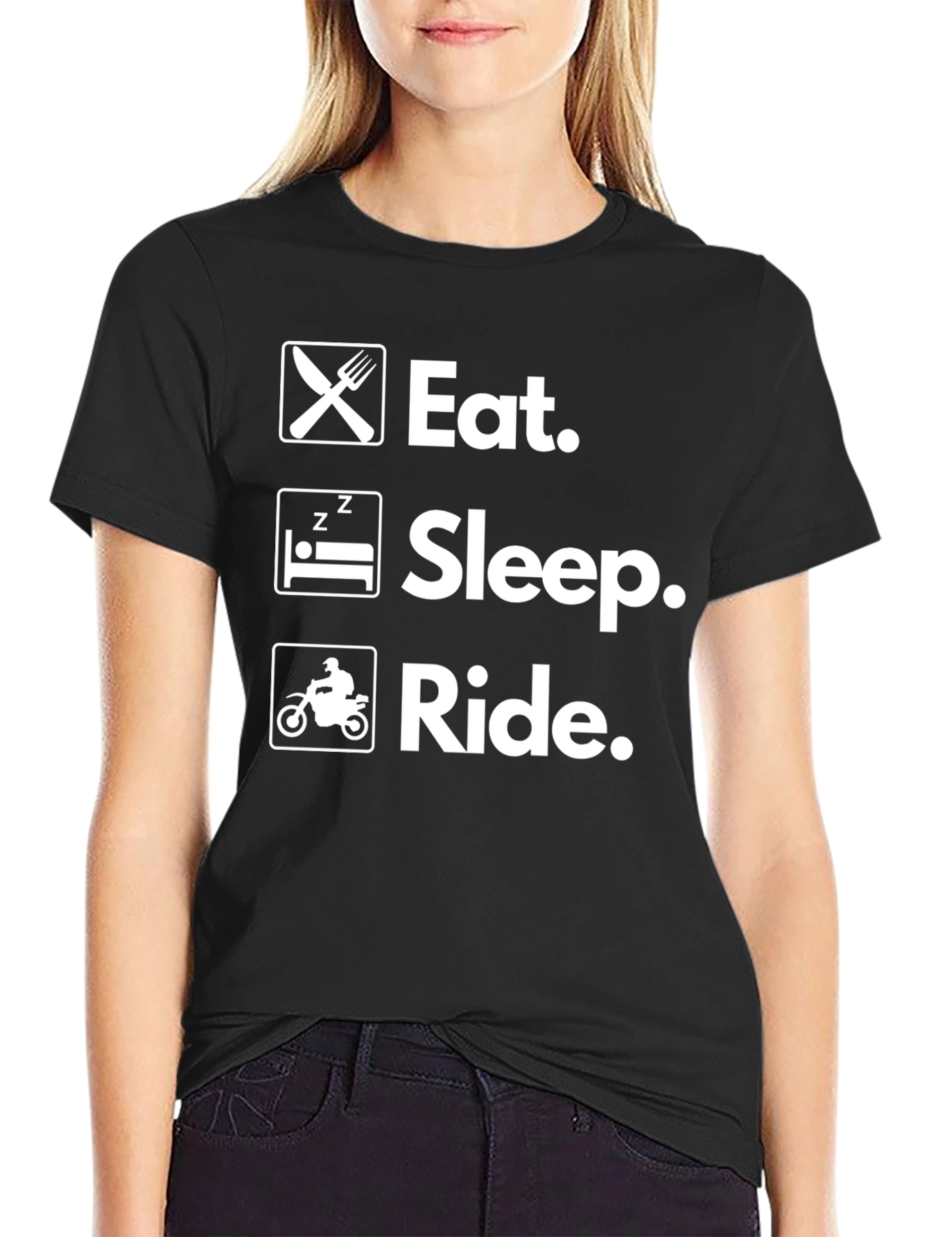 Eat Sleep Ride Black Graphic Tee