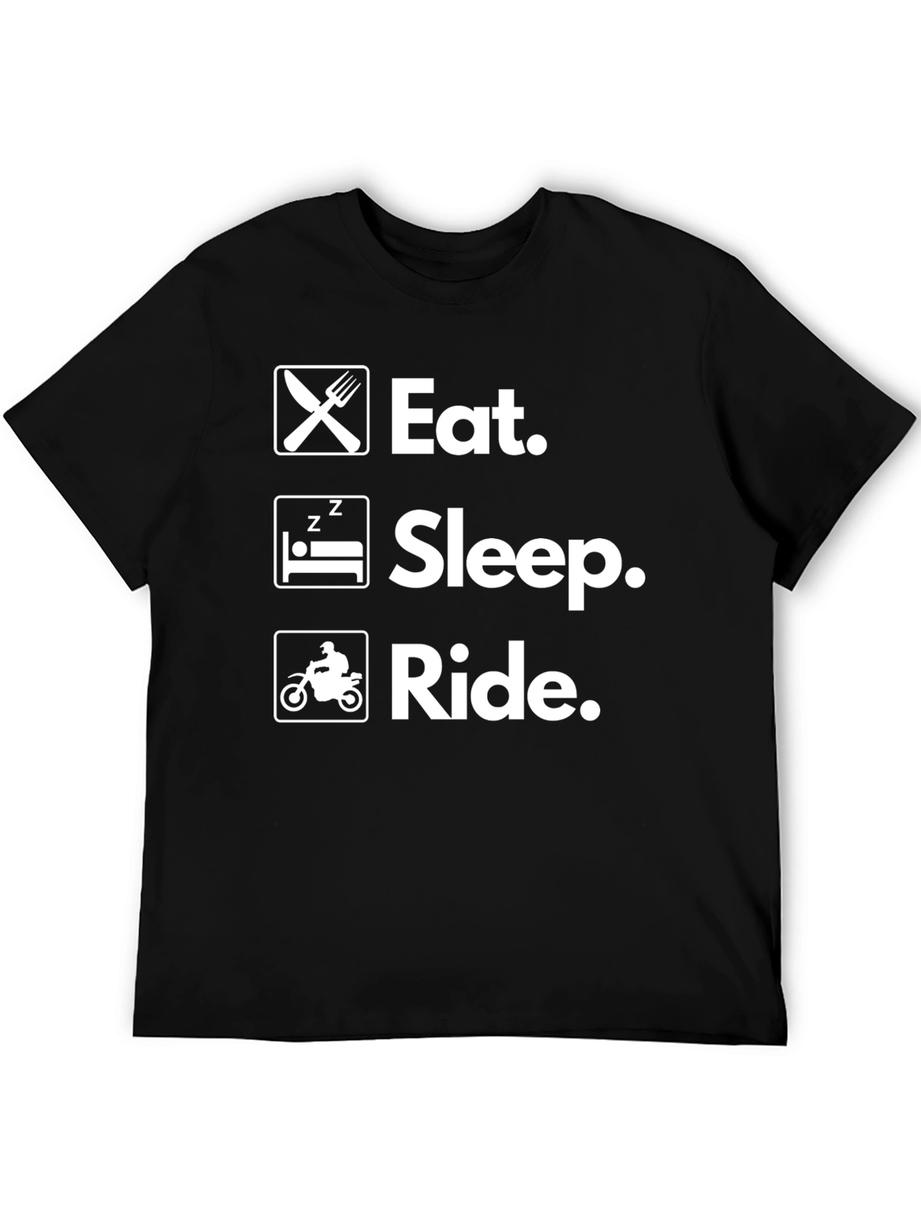 Eat Sleep Ride Black Graphic Tee