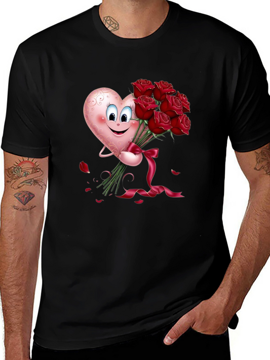 Heart & Roses Graphic Tee - Black