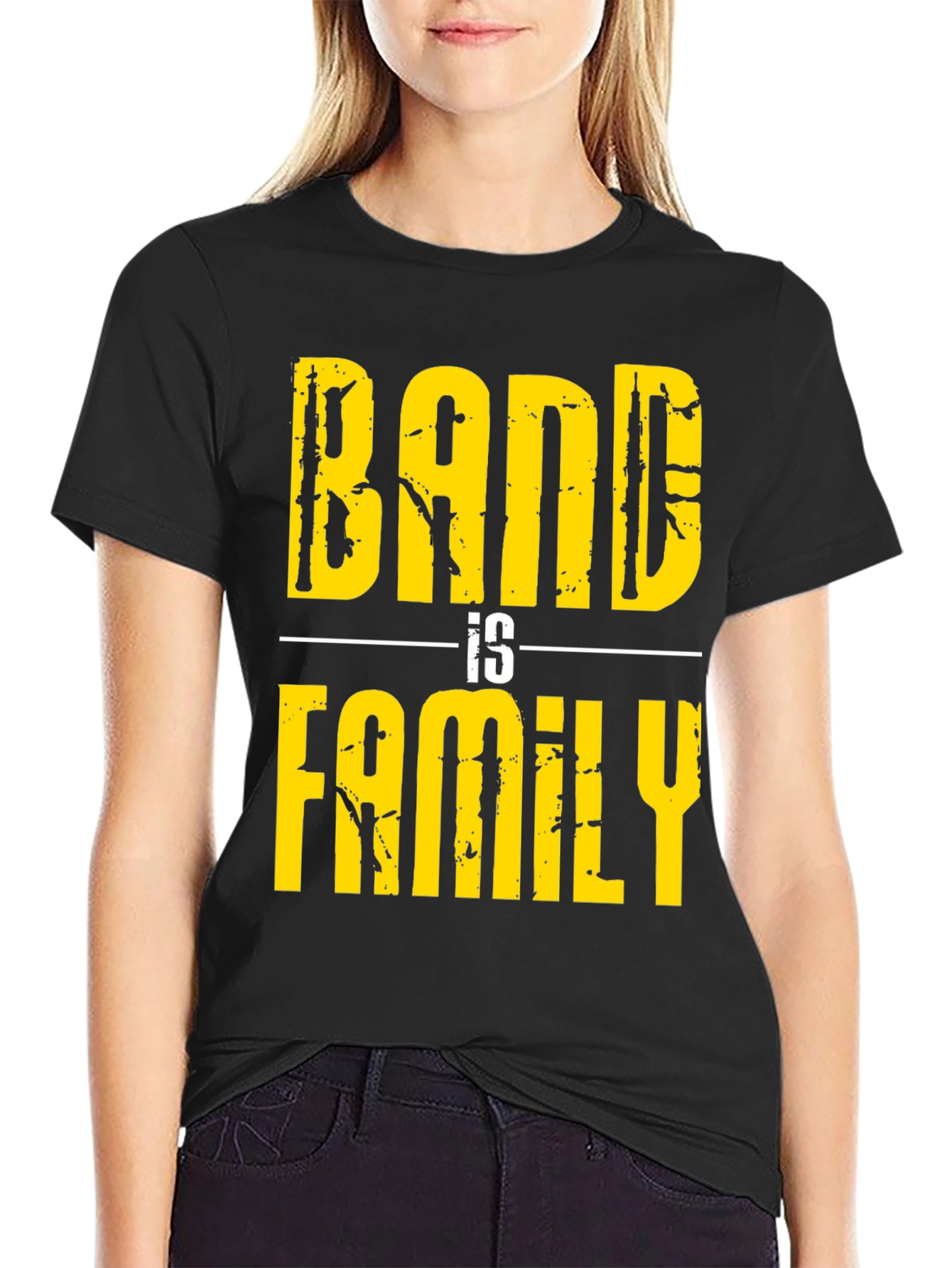 Band Is Family Graphic T-Shirt - Black