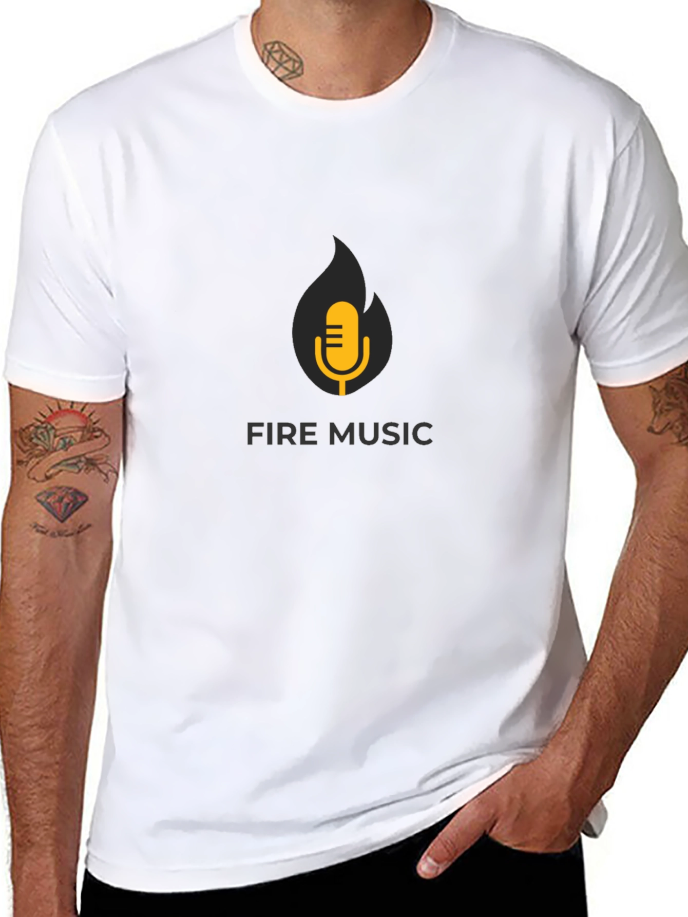 Fire Music T-Shirt - Black Graphic Tee