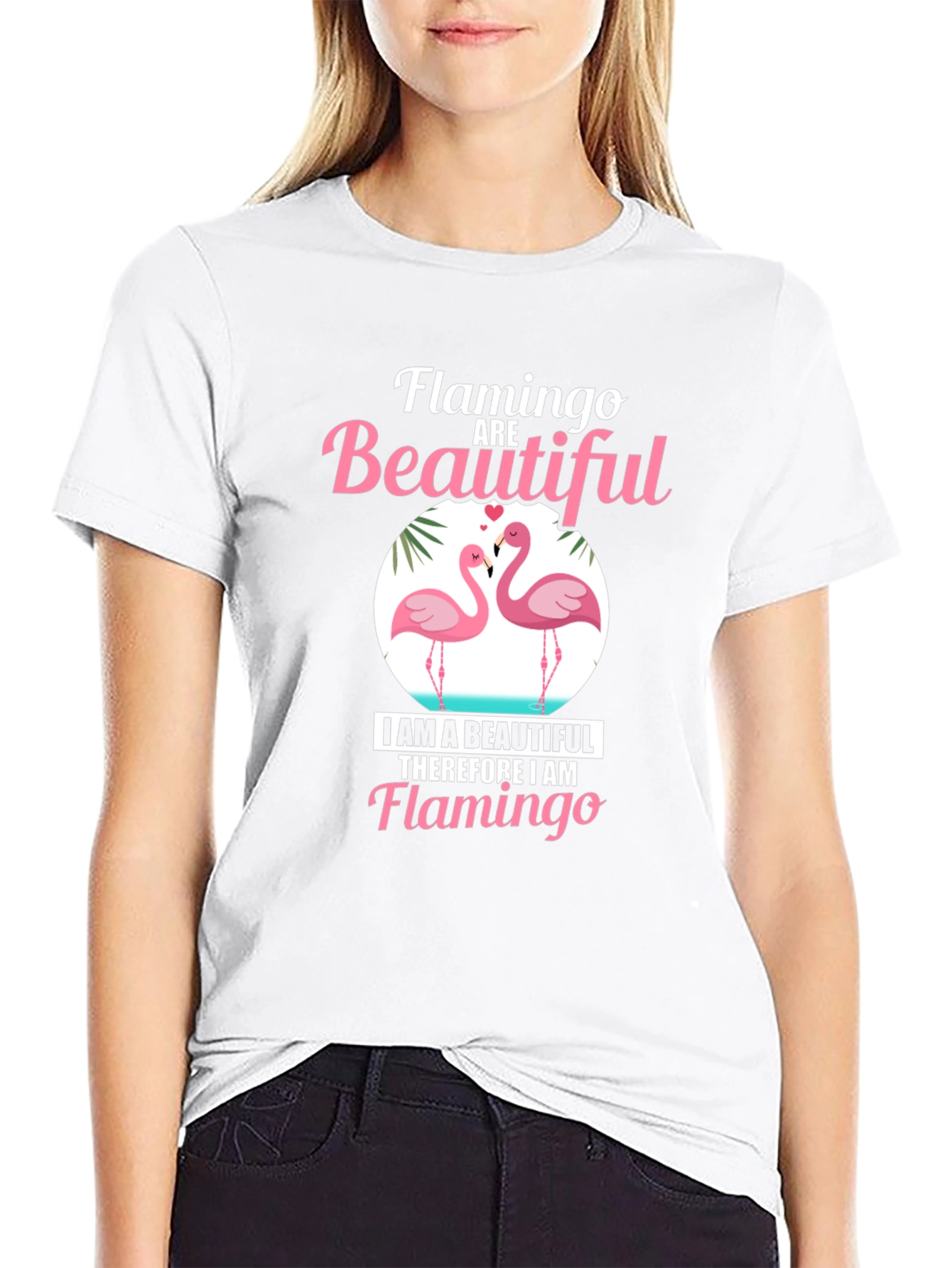 Flamingo Beautiful Black Graphic Tee