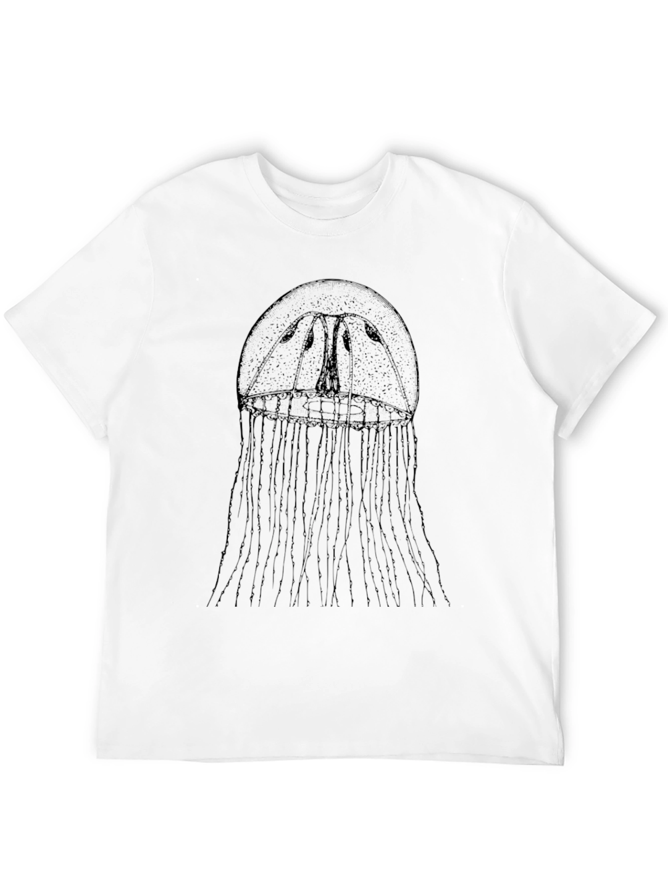 Jellyfish Graphic Tee - Black Crew Neck Shirt