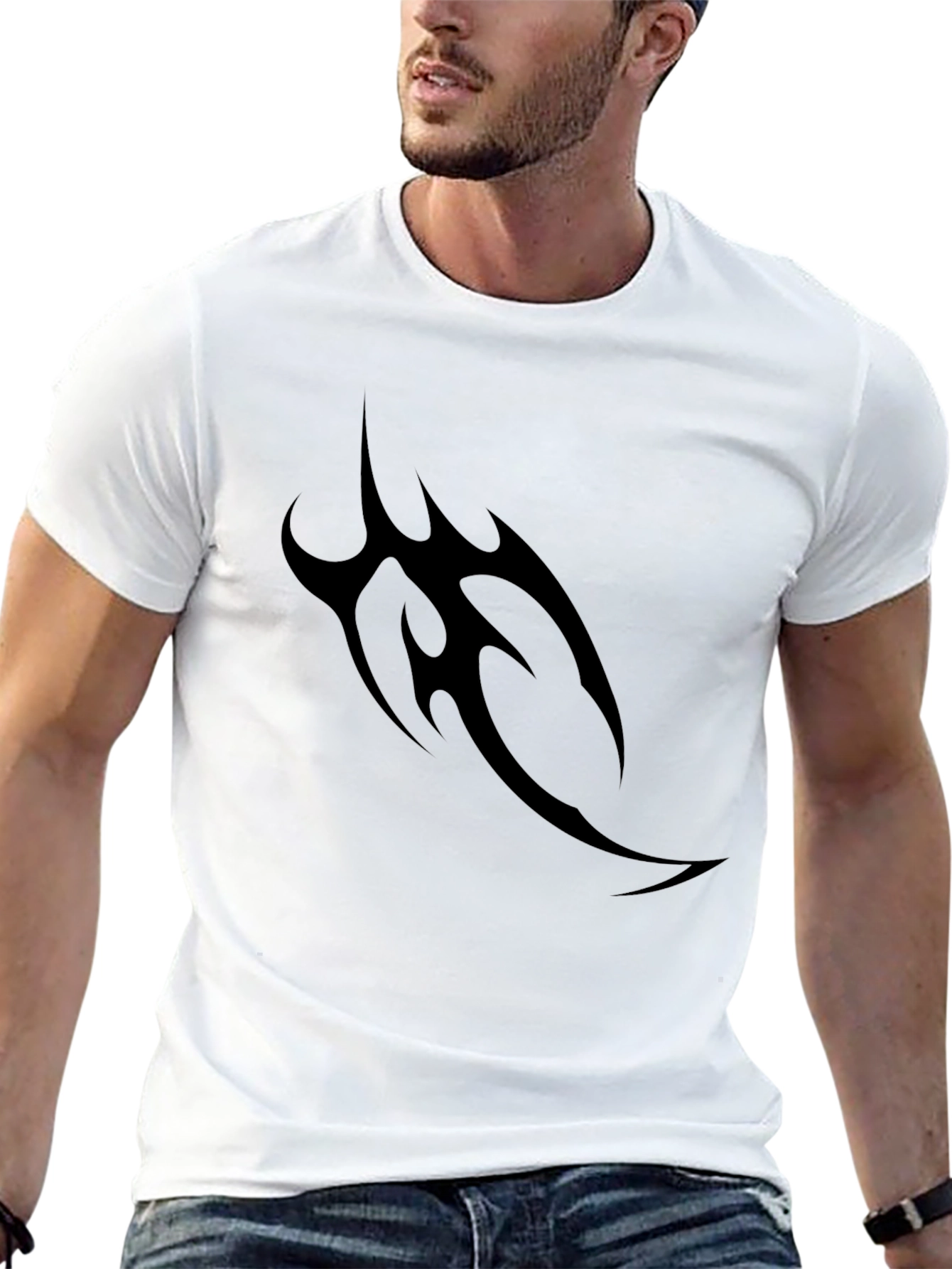 Mens Black Tribal Tattoo Graphic Tee