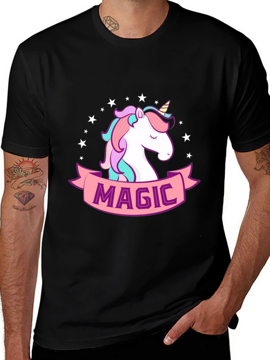 Magic Unicorn Graphic T-Shirt - Black Cotton Tee