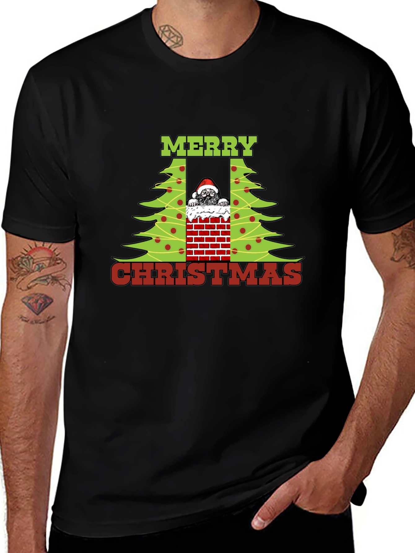 Merry Christmas Dog Chimney T-Shirt