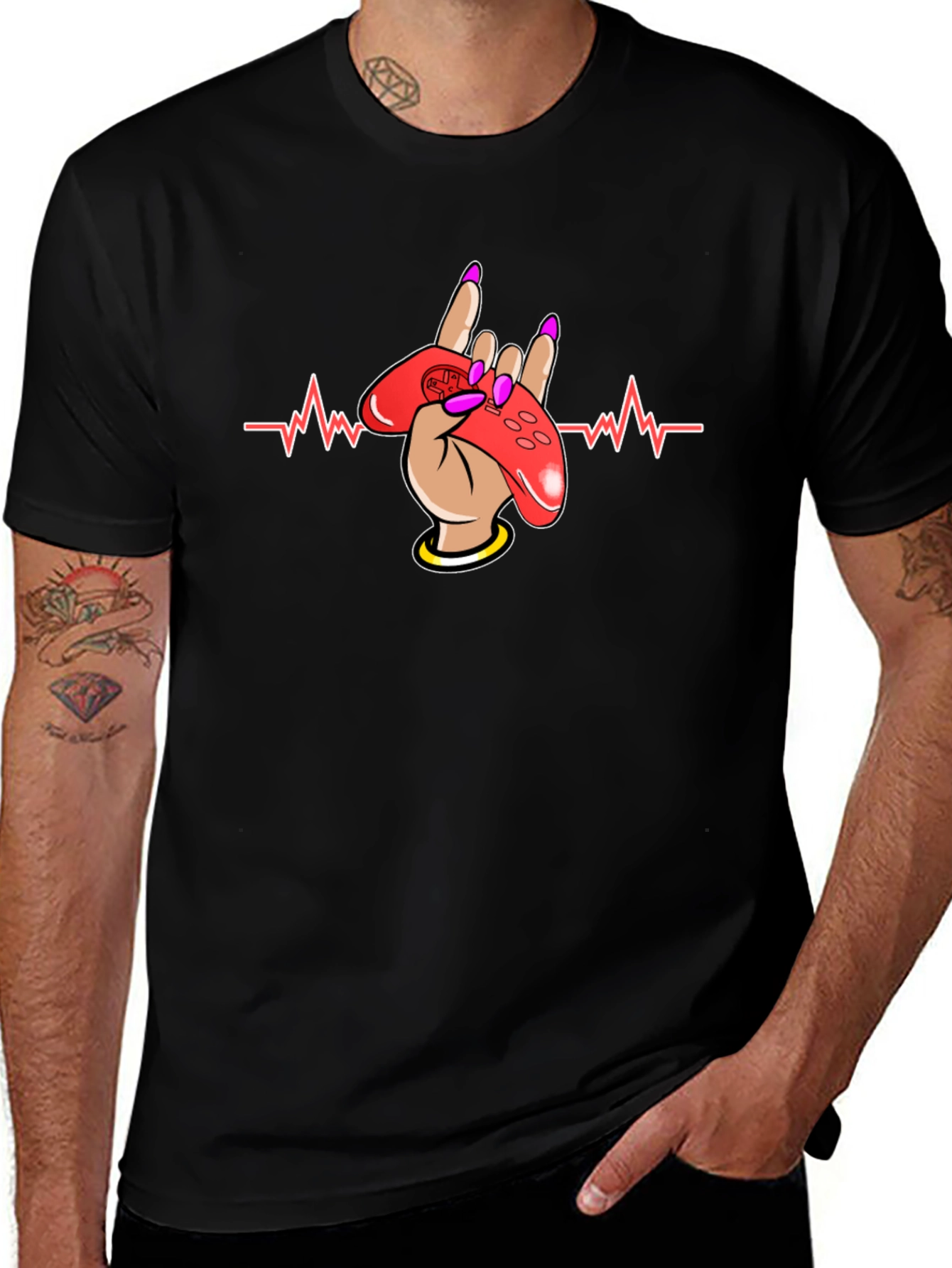 Gamer Heartbeat T-Shirt - Rock On Gaming!