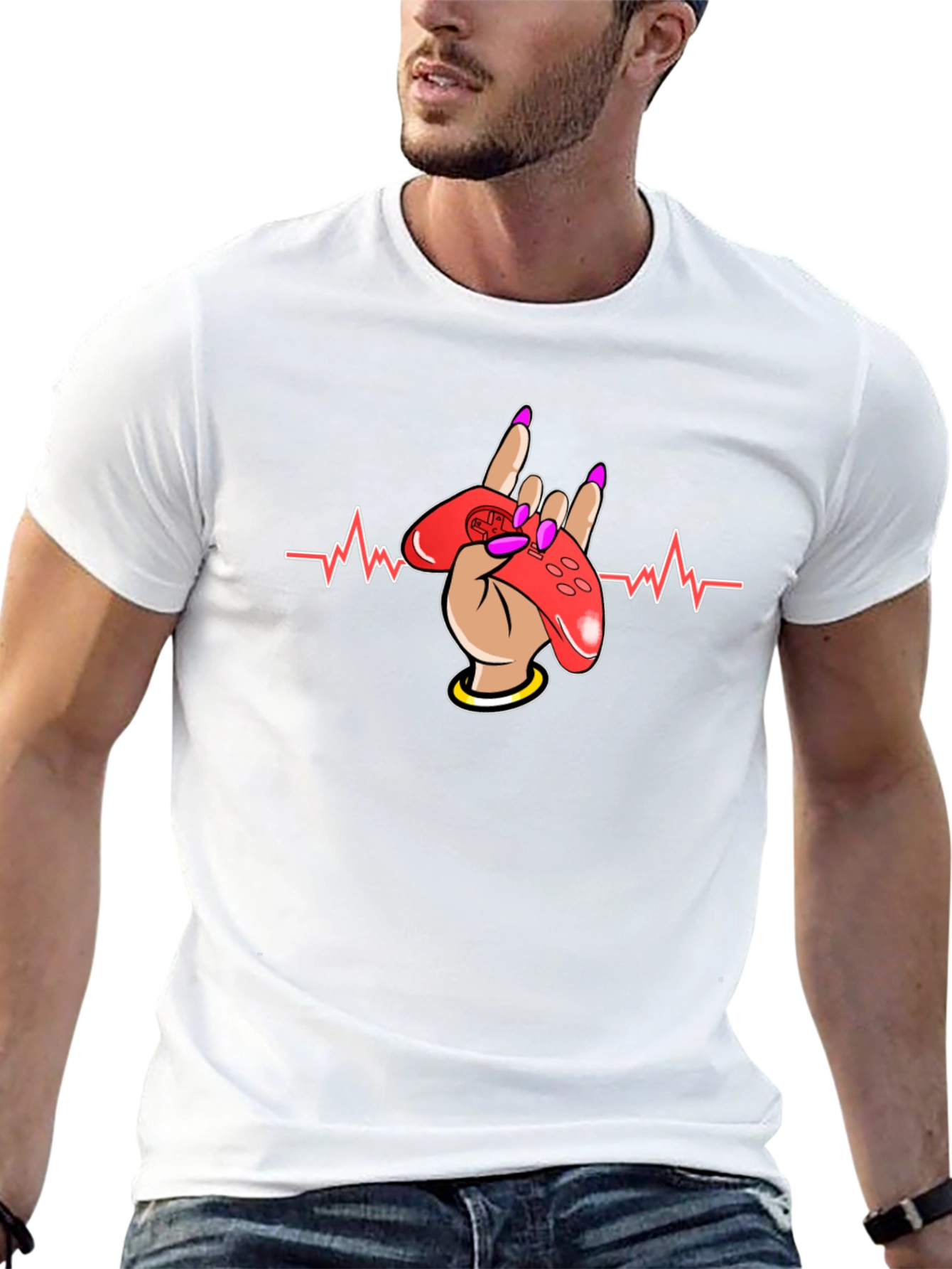 Gamer Heartbeat T-Shirt - Rock On Gaming!