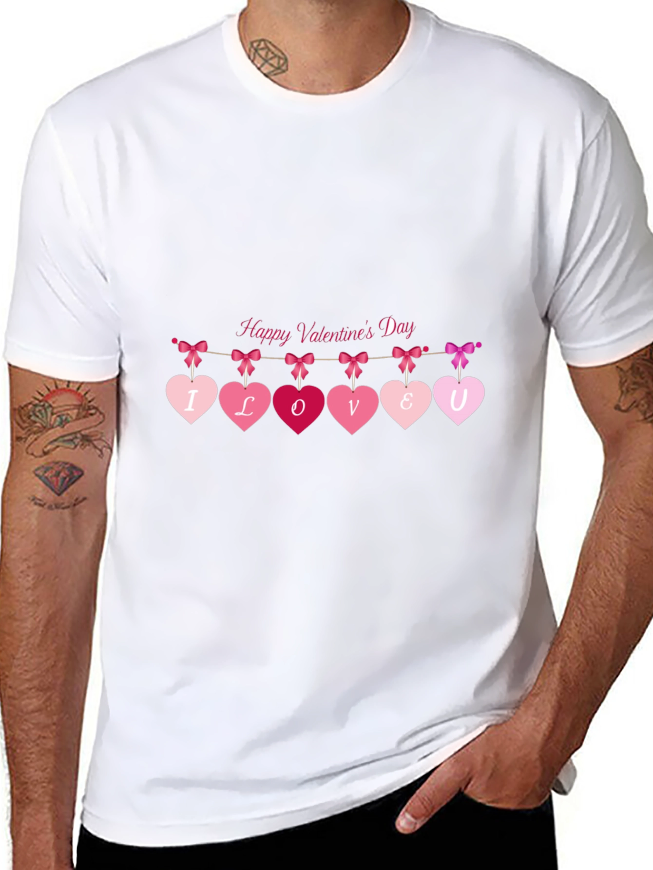Valentines Day Heart Banner Graphic Tee