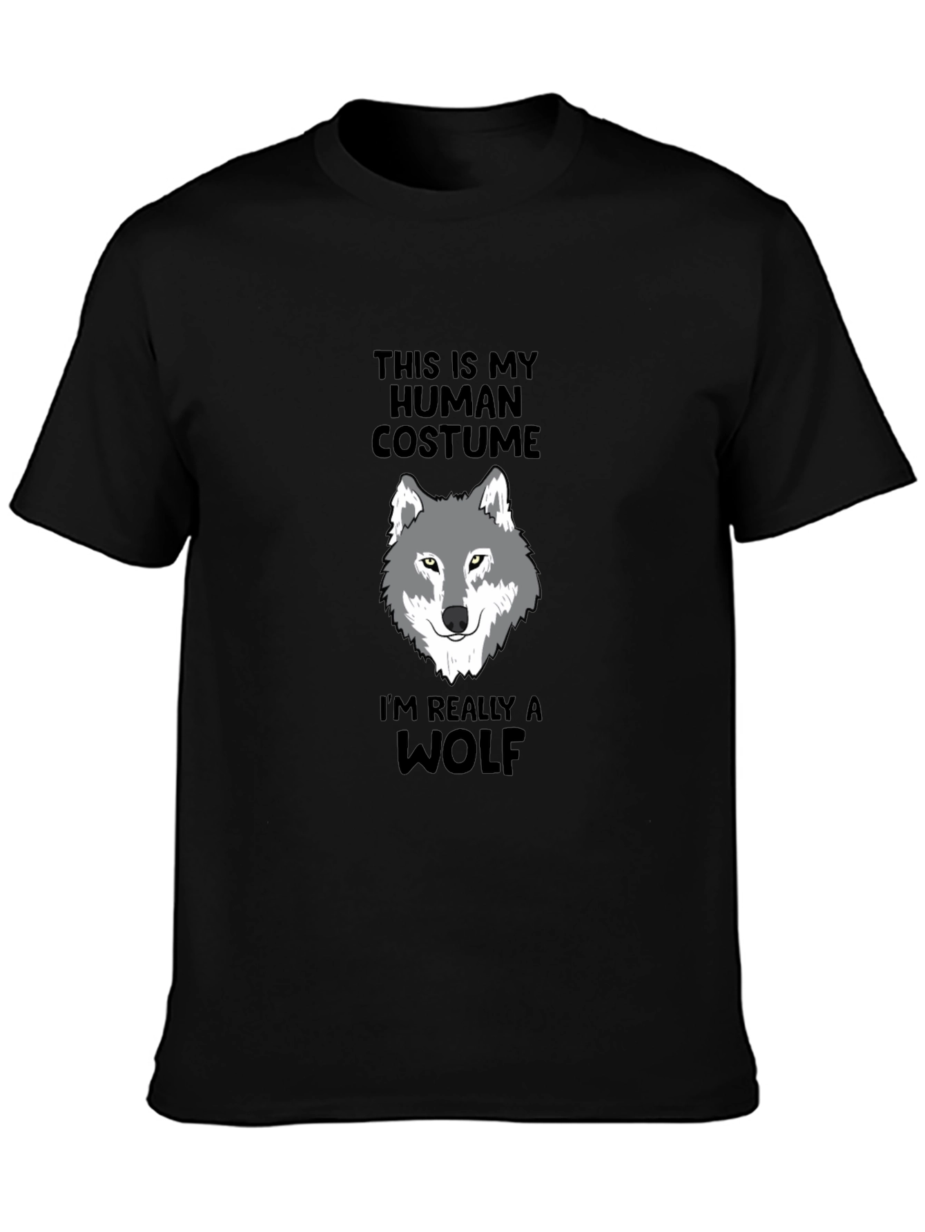 Human Costume Wolf Graphic Tee - Funny Novelty Shirt