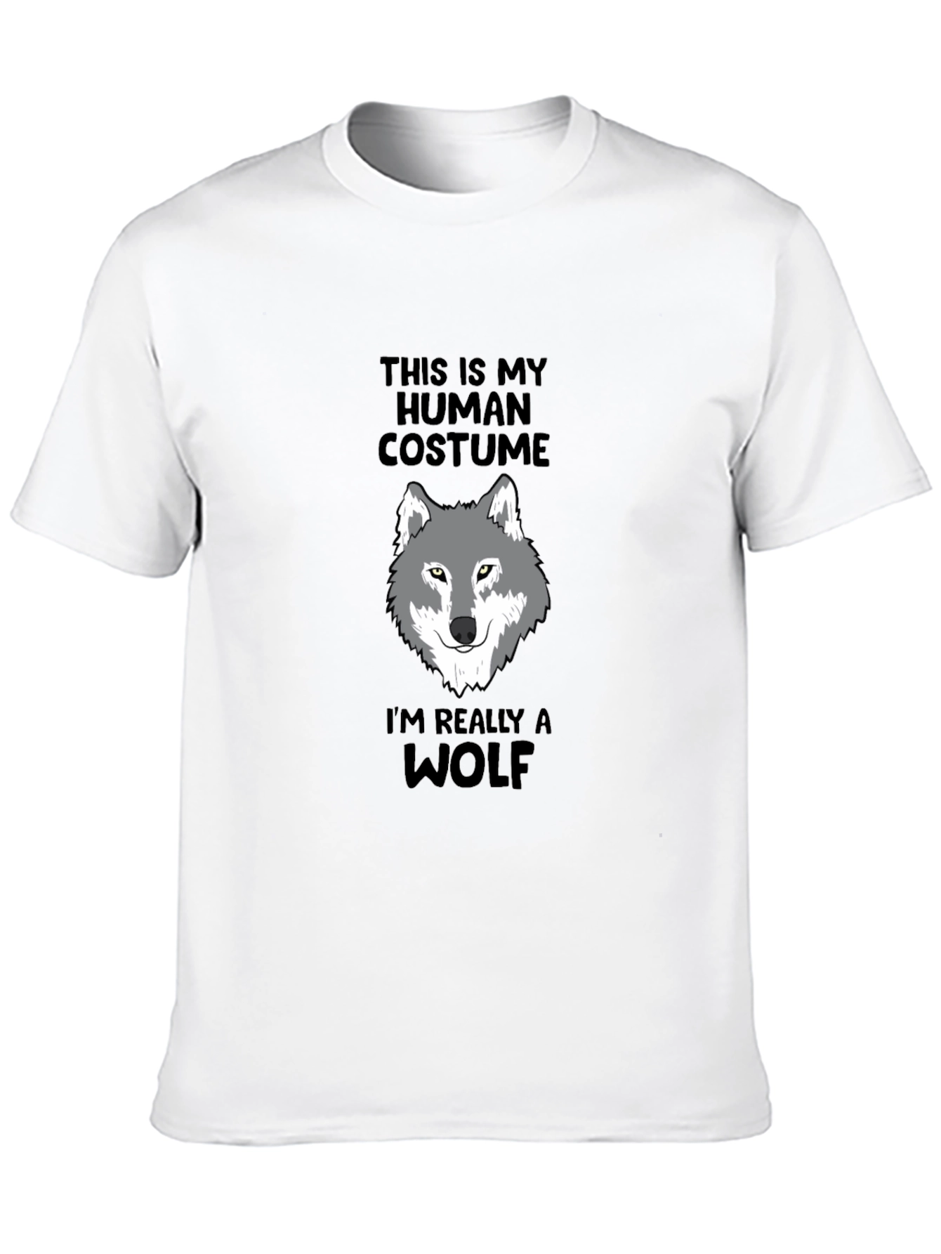 Human Costume Wolf Graphic Tee - Funny Novelty Shirt