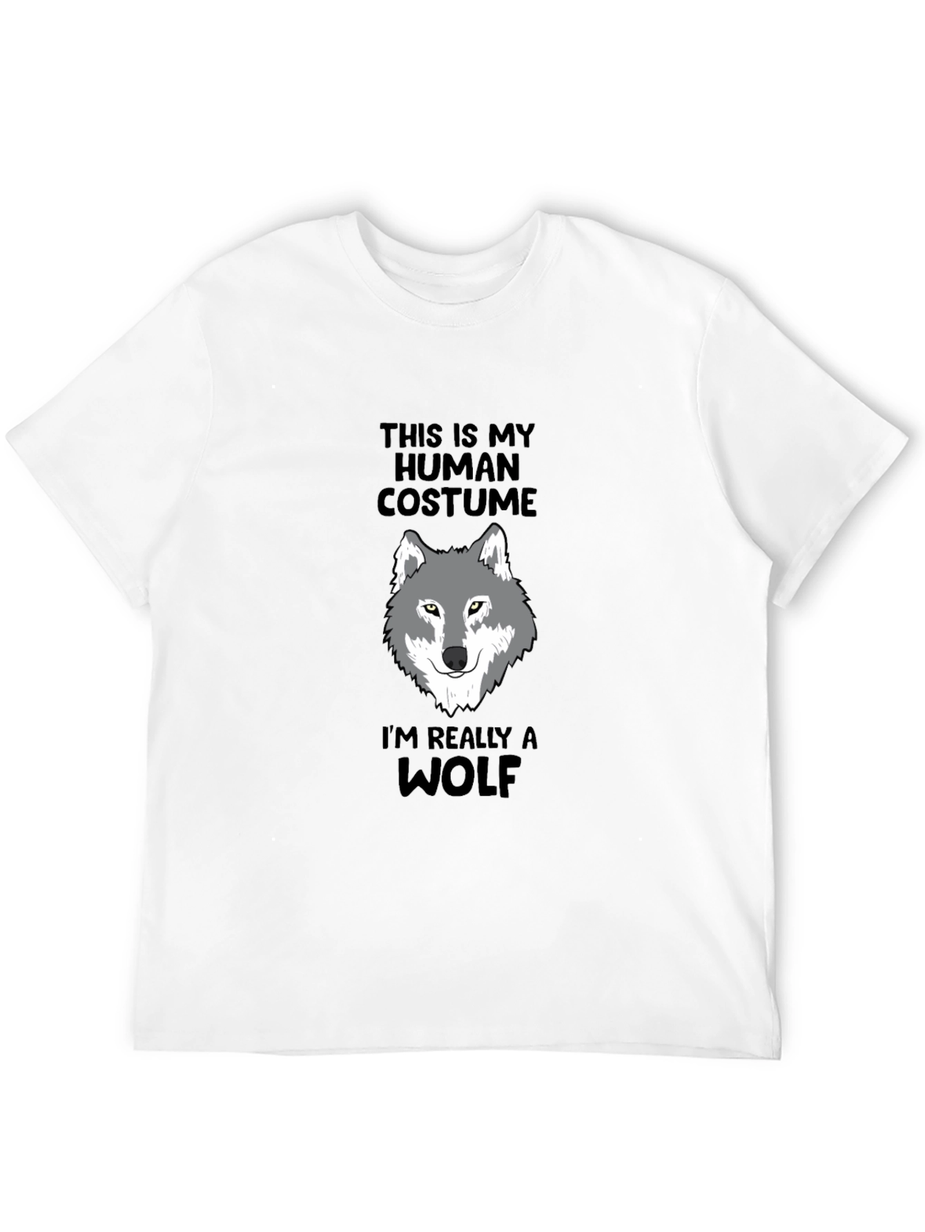 Human Costume Wolf Graphic Tee - Funny Novelty Shirt