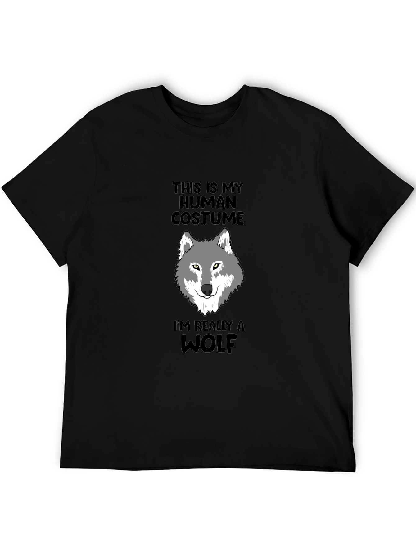 Human Costume Wolf Graphic Tee - Funny Novelty Shirt